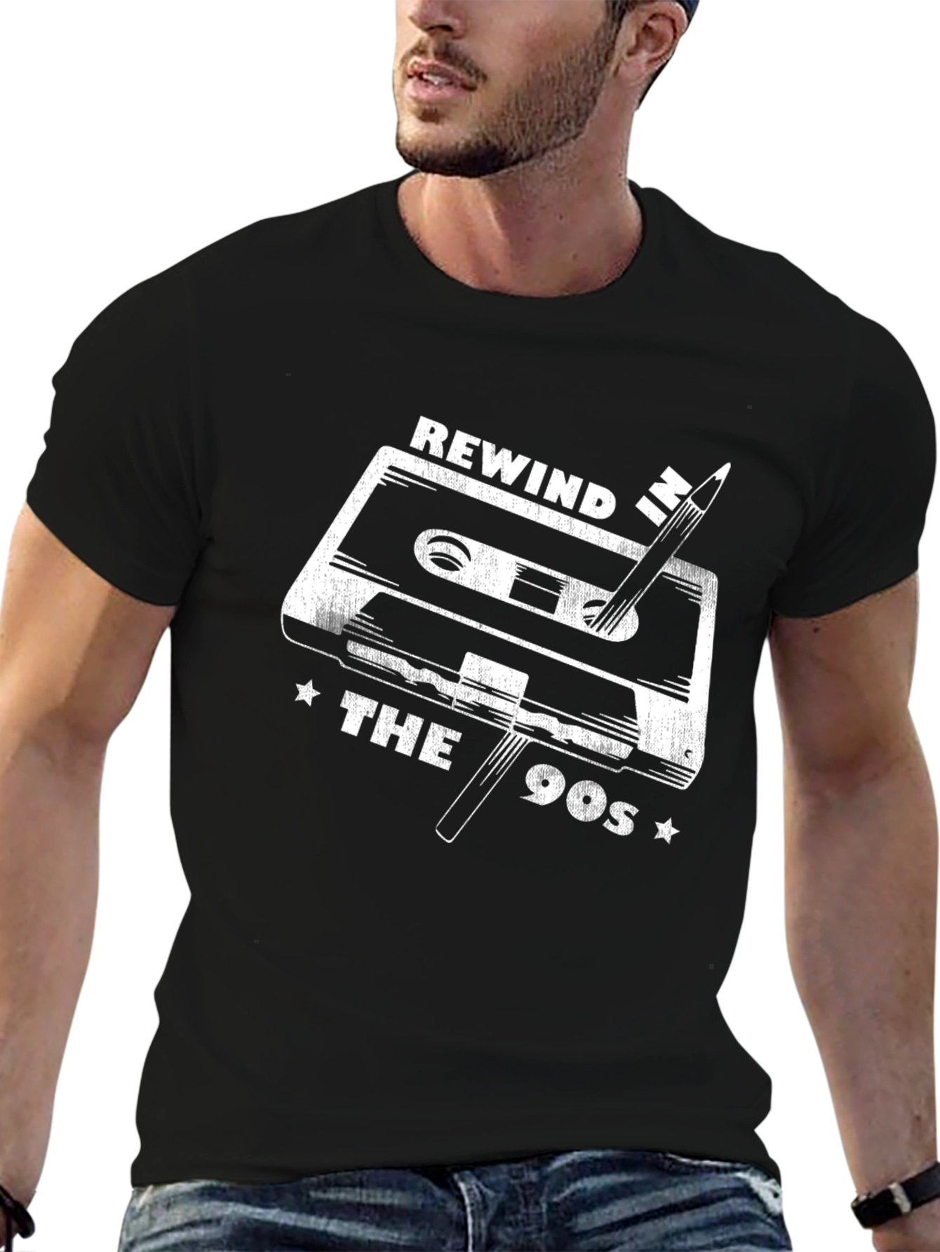 Rewind the 90s Cassette Tape Graphic T-Shirt