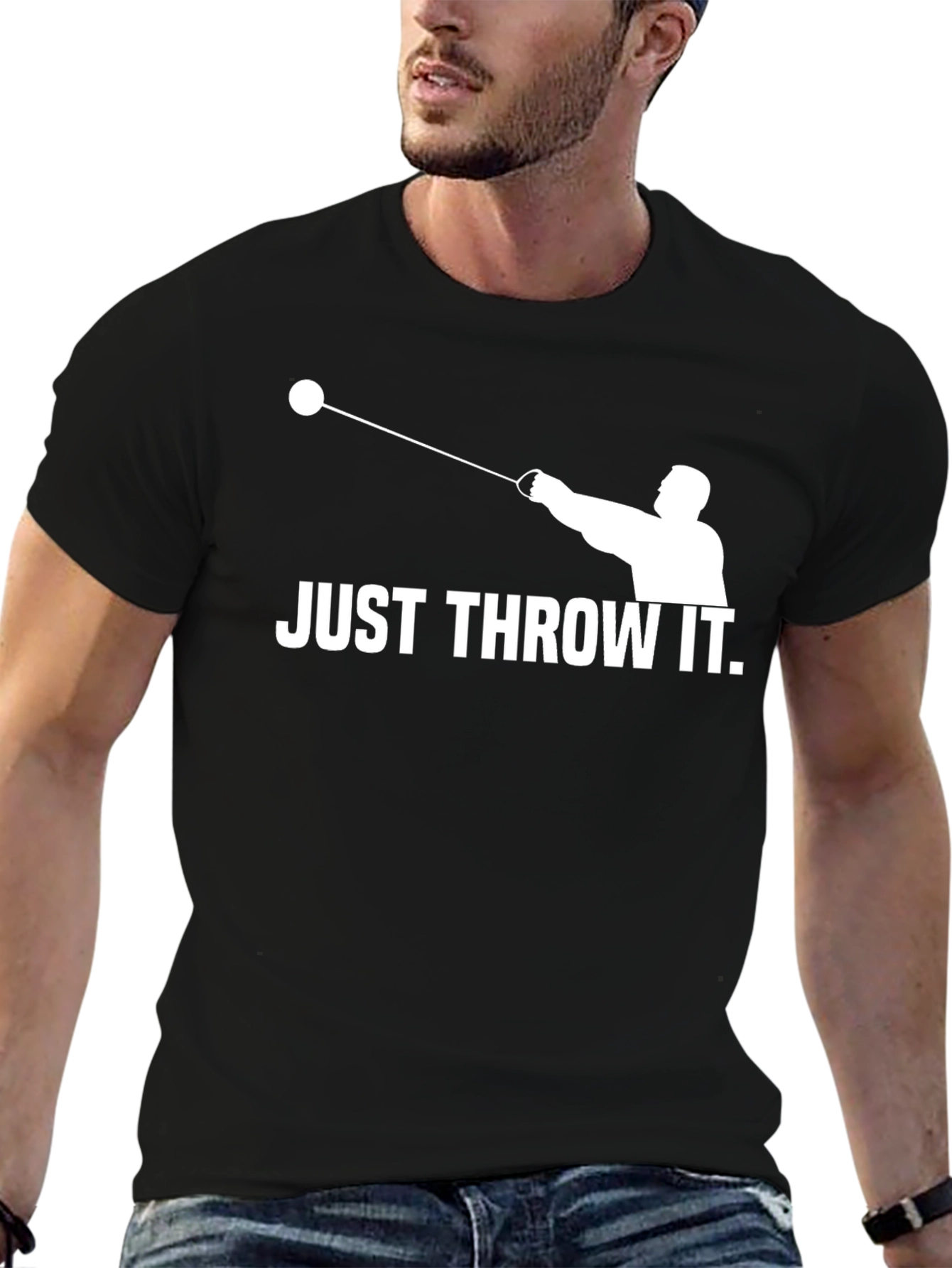 Just Throw It T-Shirt | Funny Hammer Throw Tee
