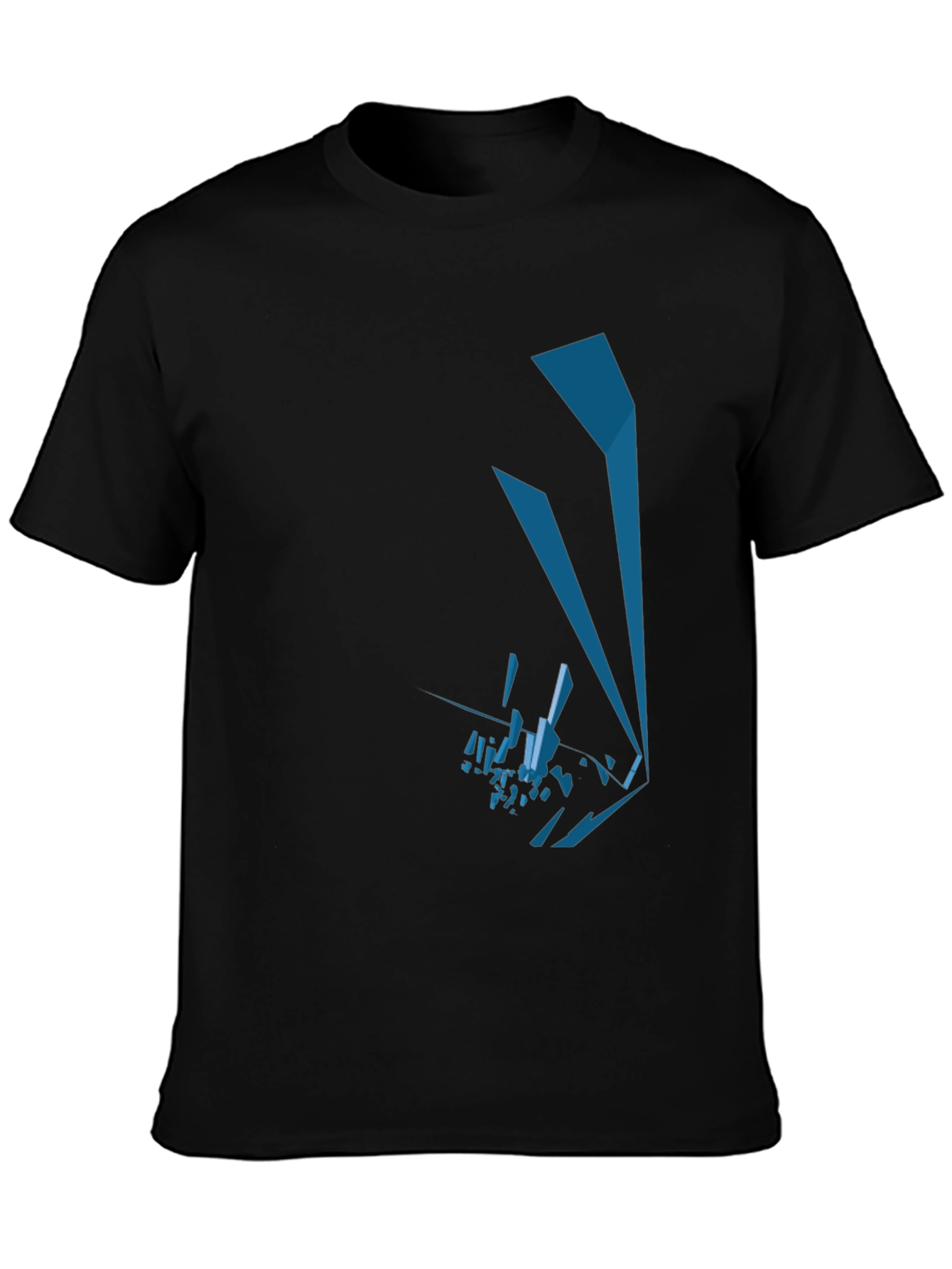 Abstract Geometric Graphic Print Black Tee