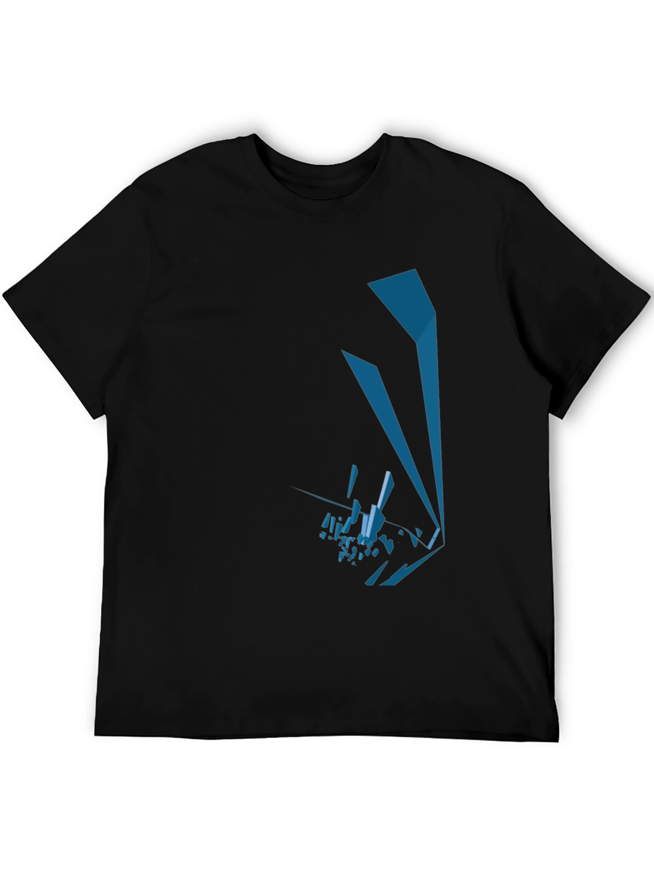 Abstract Geometric Graphic Print Black Tee