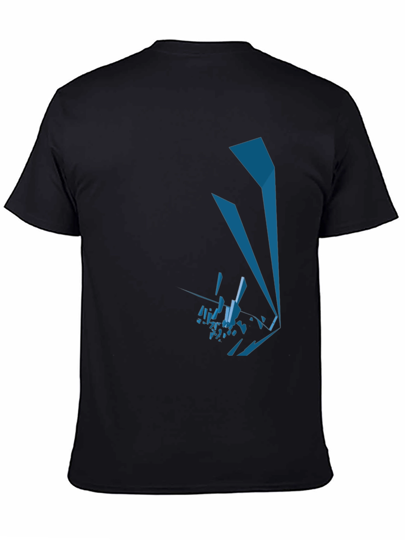 Abstract Geometric Graphic Print Black Tee