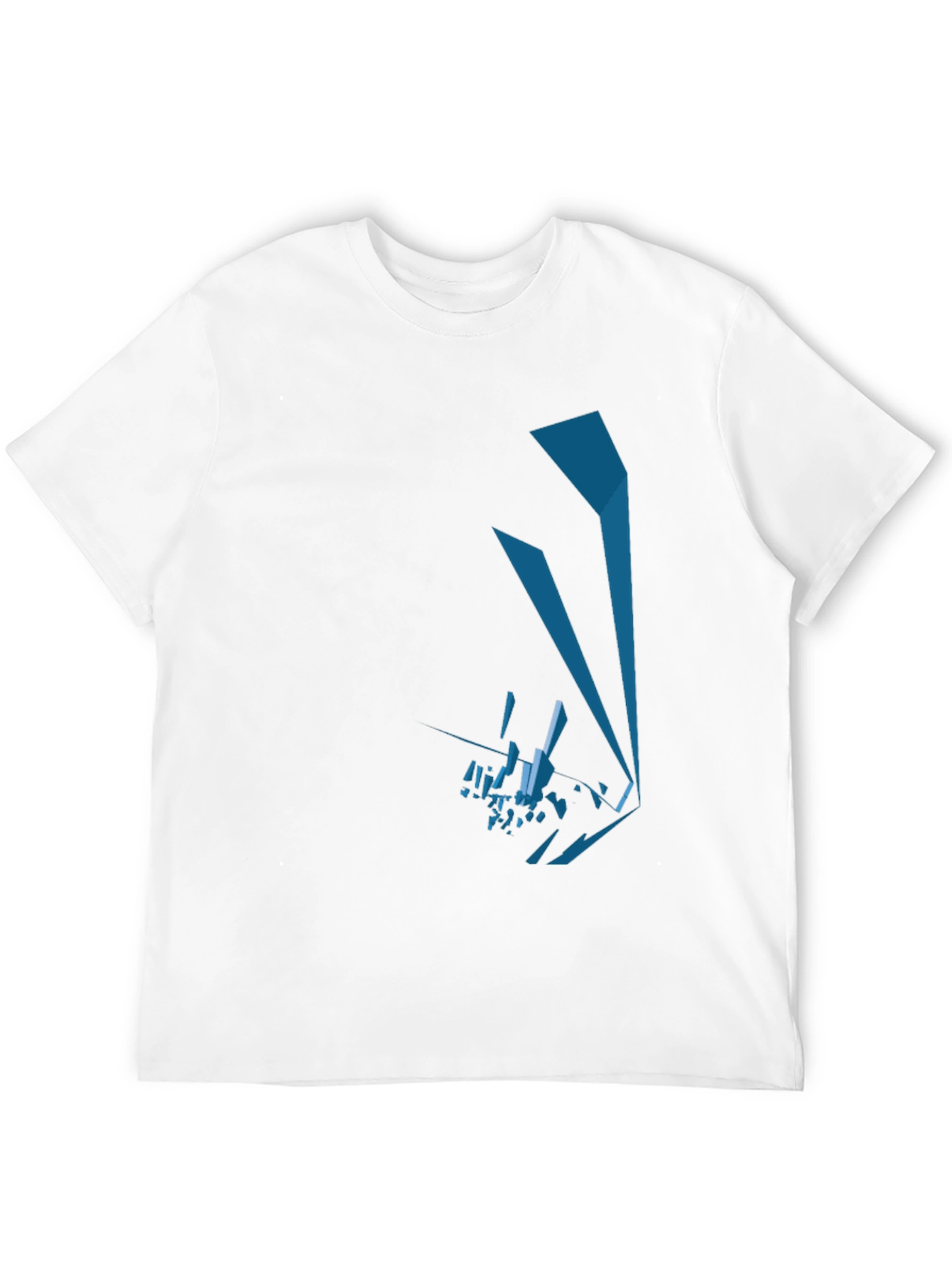 Abstract Geometric Graphic Print Black Tee