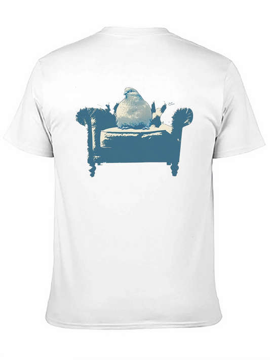Pigeon on Couch Graphic T-Shirt - Quirky Menswear