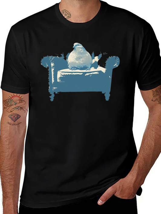 Pigeon on Couch Graphic T-Shirt - Quirky Menswear