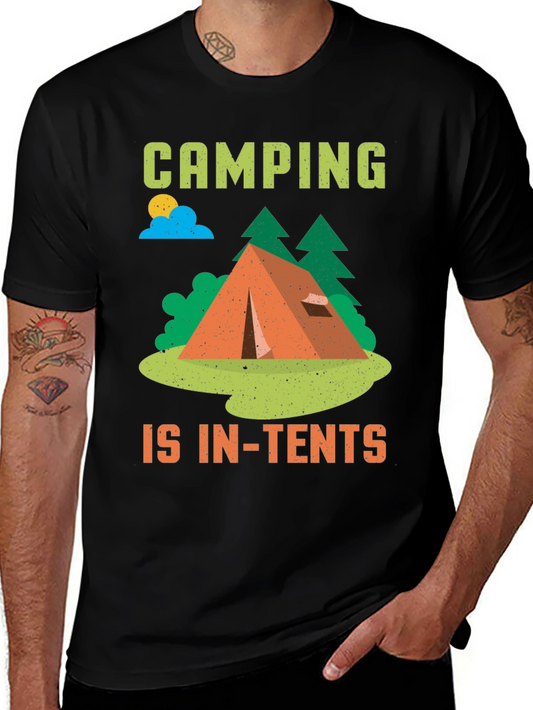 Camping is In-Tents Black T-Shirt