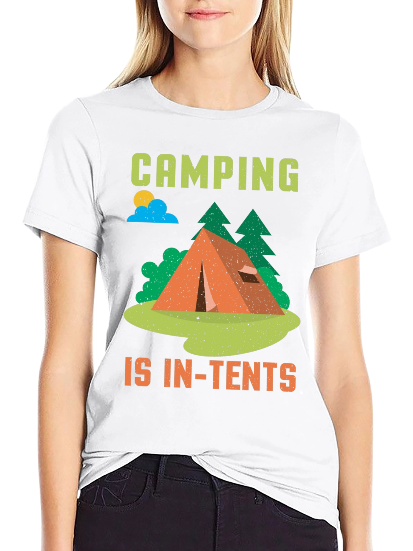 Camping is In-Tents Black T-Shirt