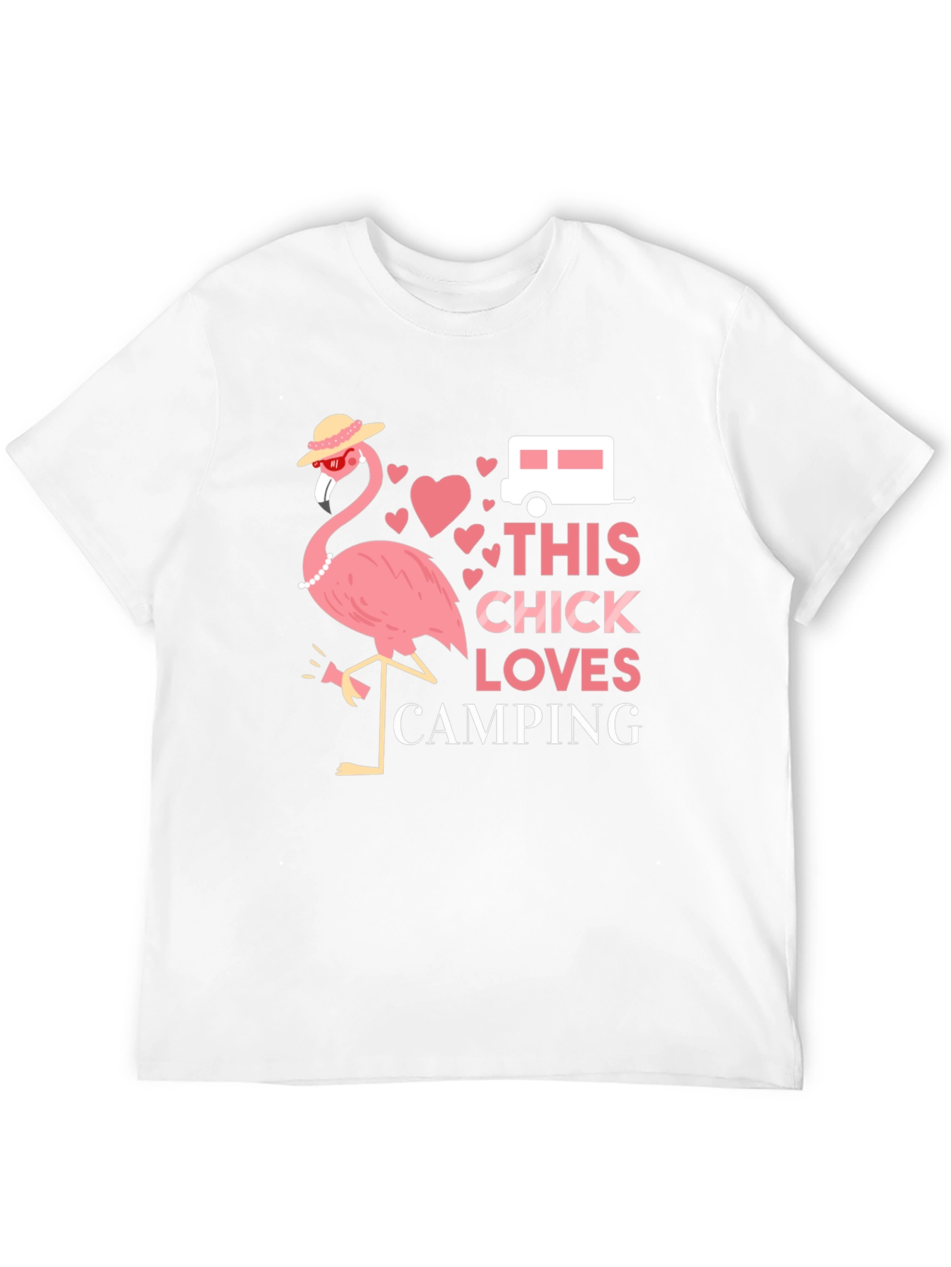 Funny Camping Flamingo Graphic Tee