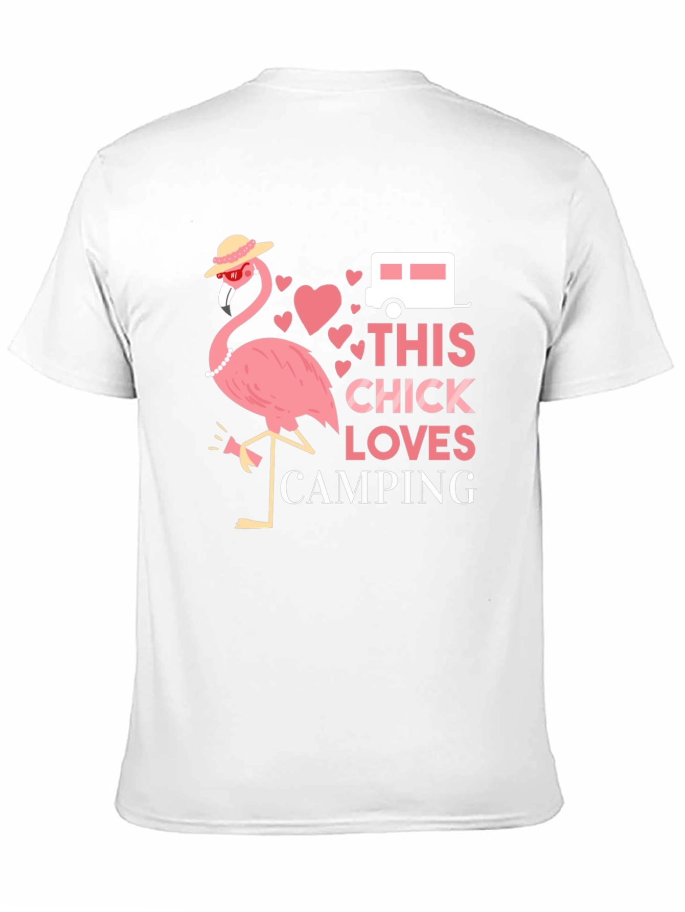 Funny Camping Flamingo Graphic Tee