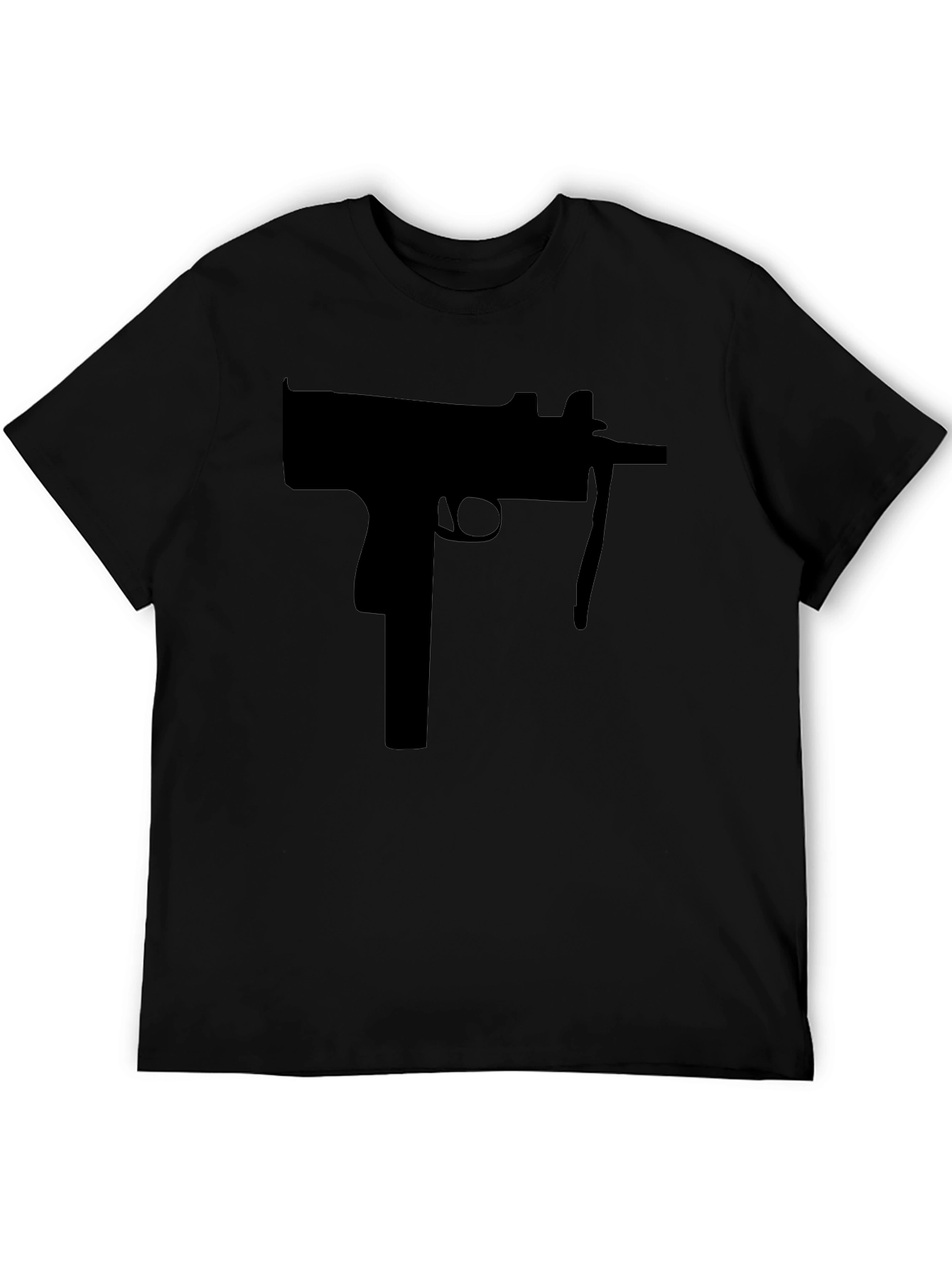 Black T-Shirt with Gun Design