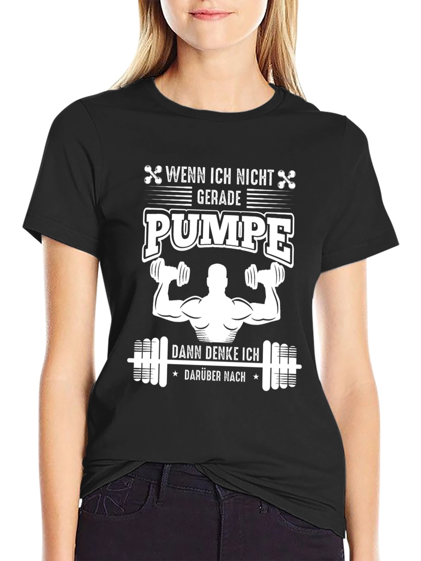 Funny German Gym T-Shirt - Wenn Ich Nicht Pumpe