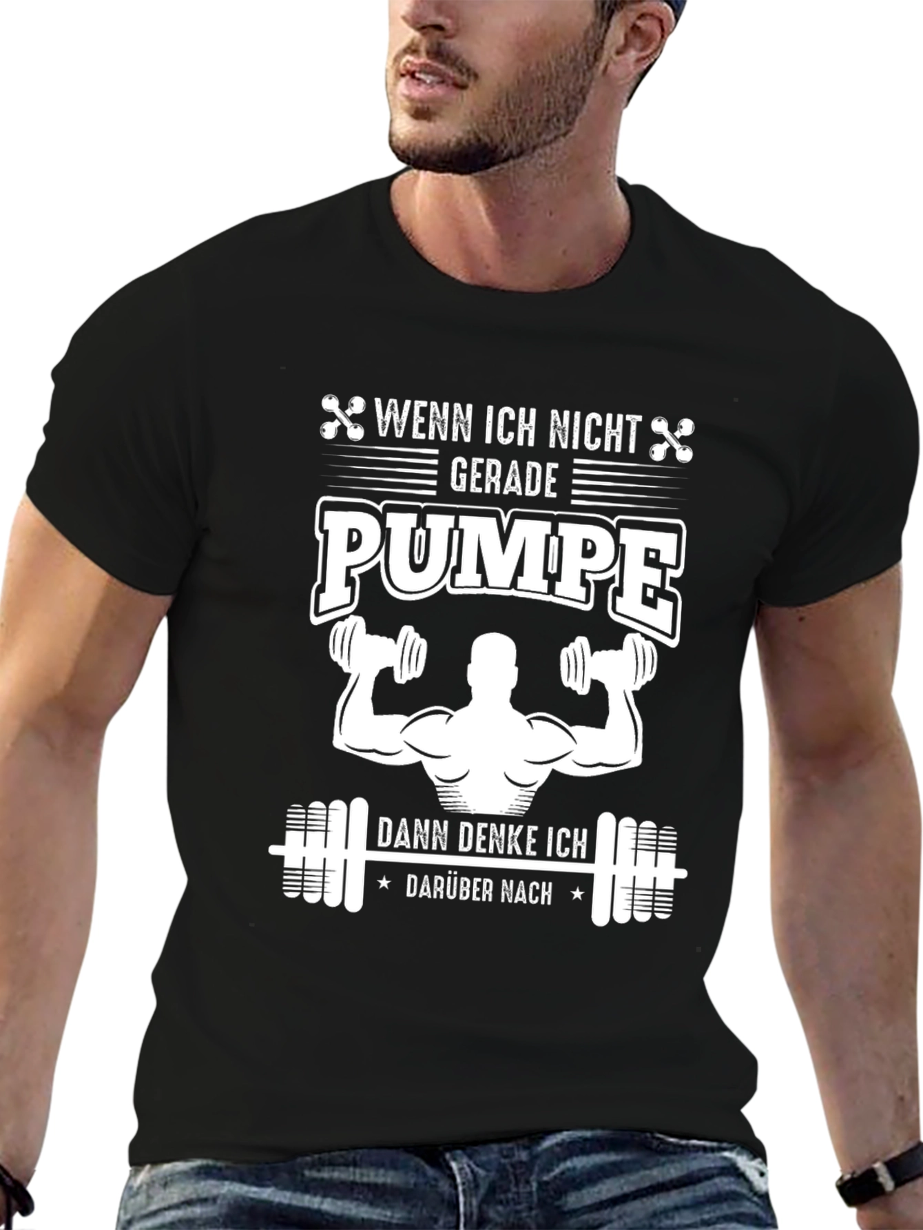 Funny German Gym T-Shirt - Wenn Ich Nicht Pumpe