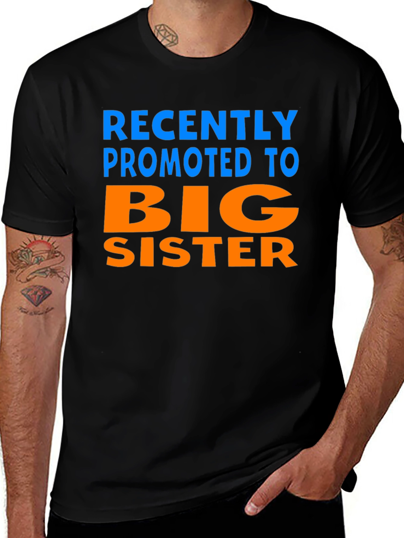 Promoted to Big Sister T-Shirt - Black