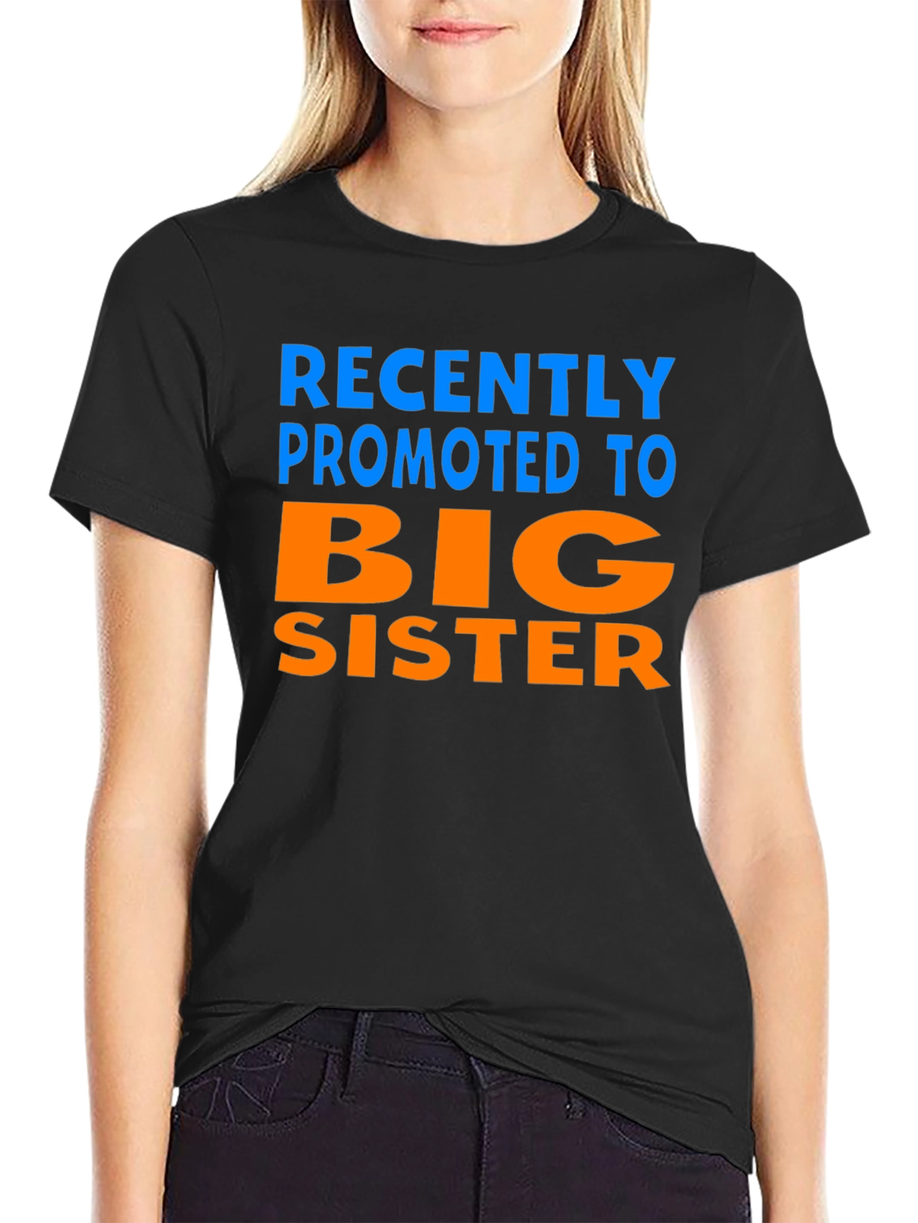 Promoted to Big Sister T-Shirt - Black