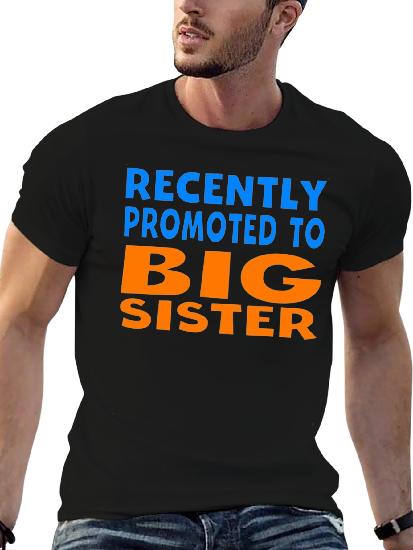 Promoted to Big Sister T-Shirt - Black