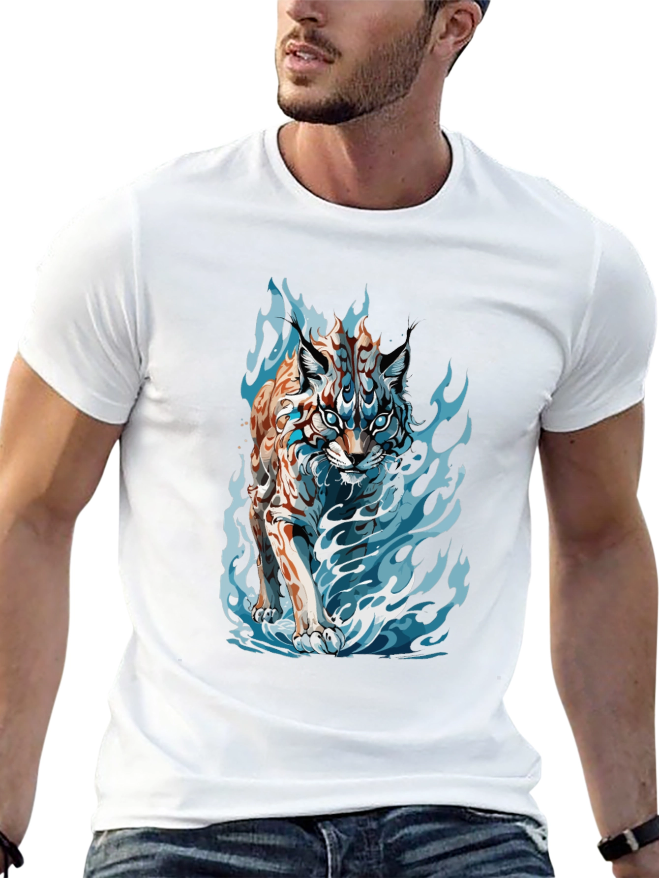 Tiger Fire Graphic Black Tee