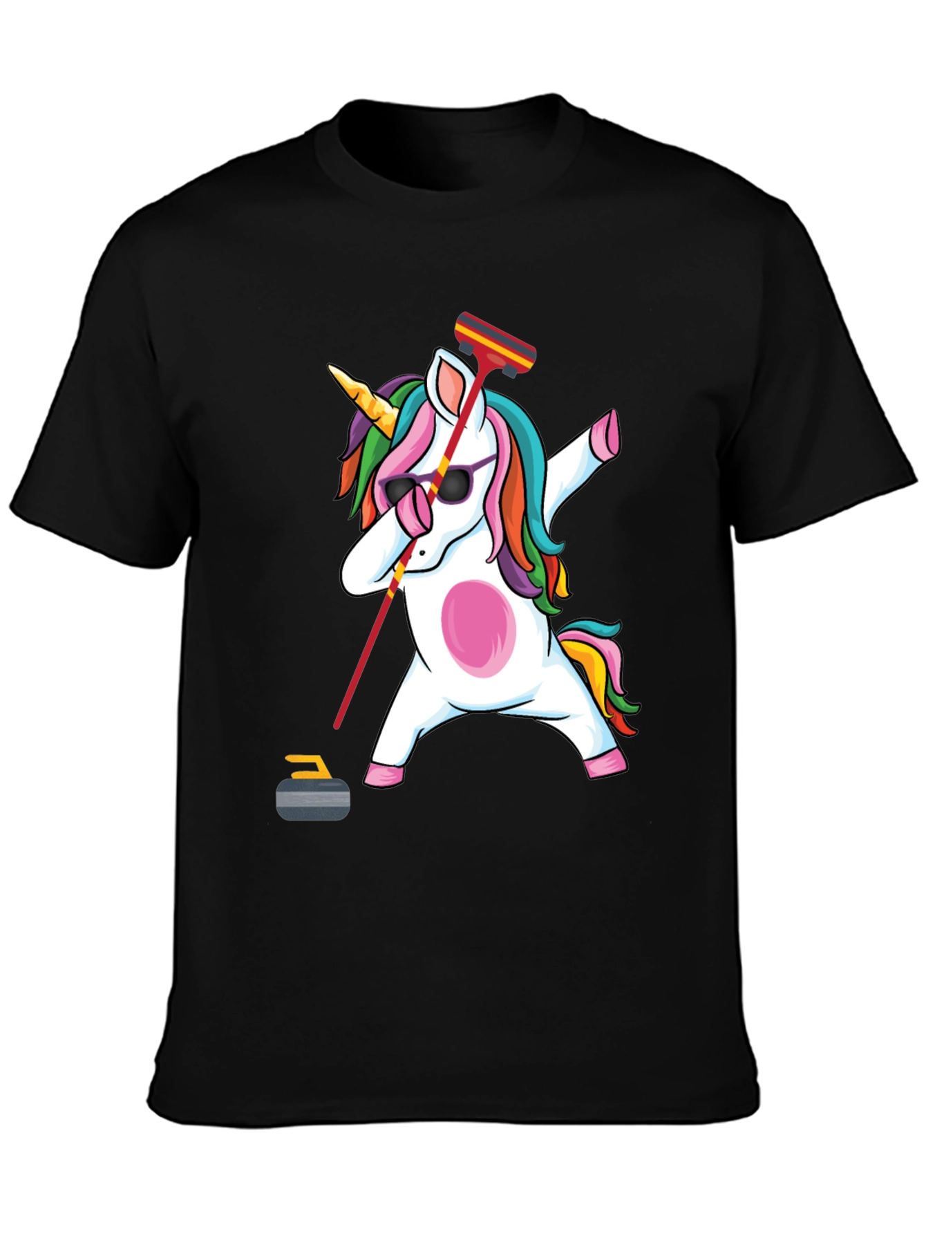 Curling Unicorn Dab T-Shirt