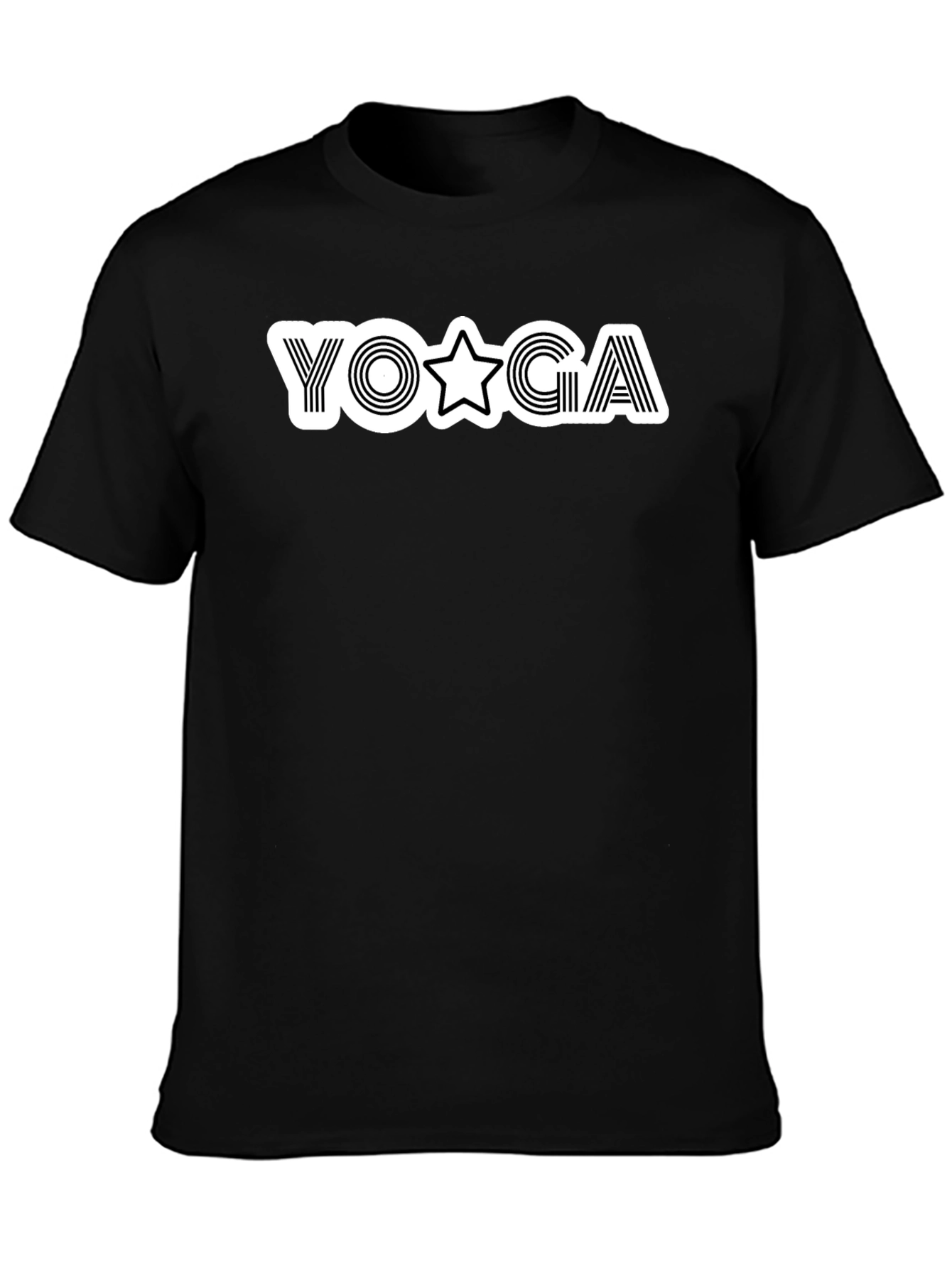 Yoga Star Graphic Black T-Shirt