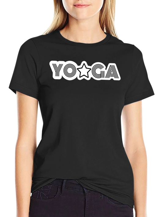 Yoga Star Graphic Black T-Shirt
