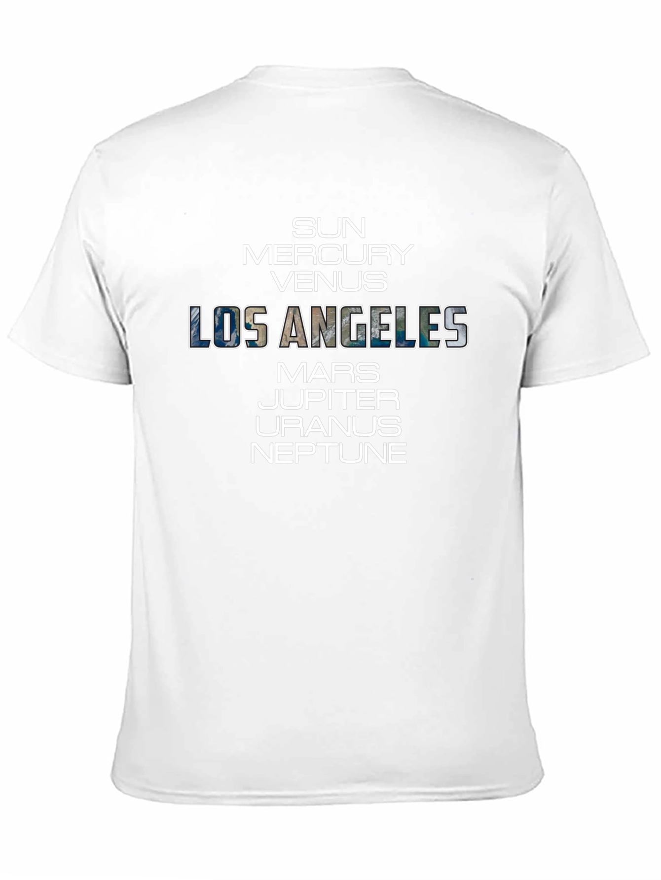 Planets & Los Angeles Graphic Black T-Shirt