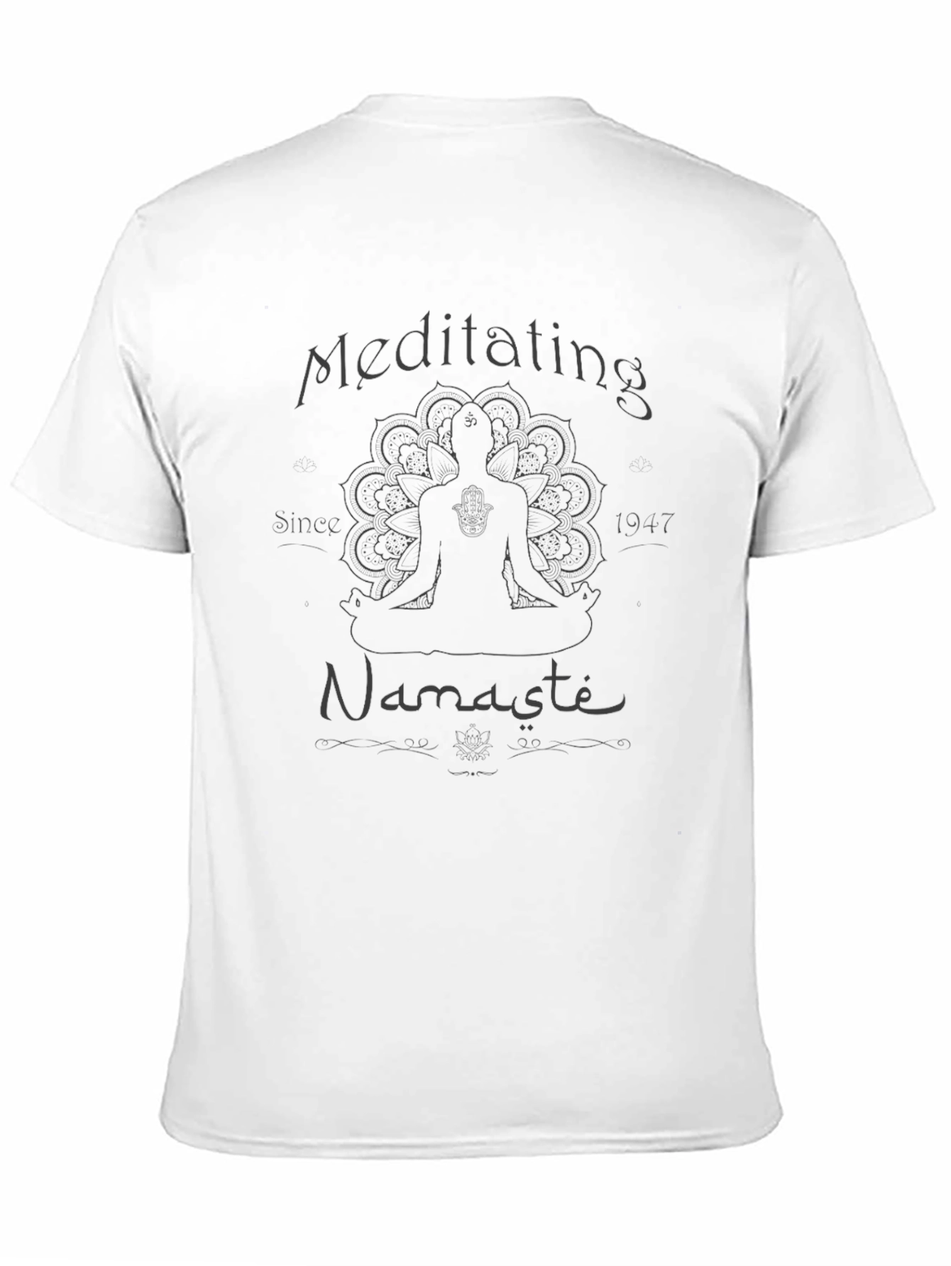 Meditating Namaste Black Graphic Tee