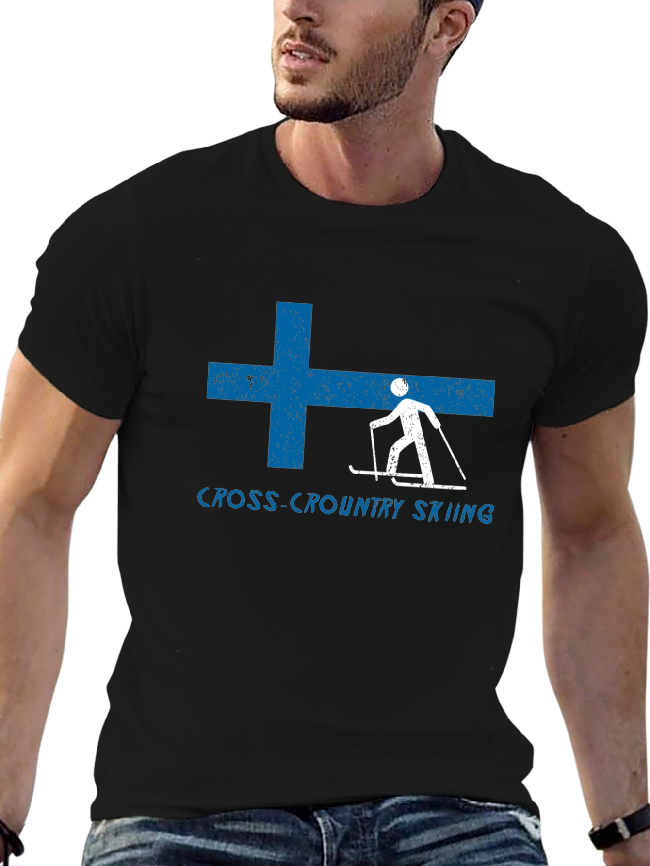 Finland Cross-Country Skiing Graphic T-Shirt
