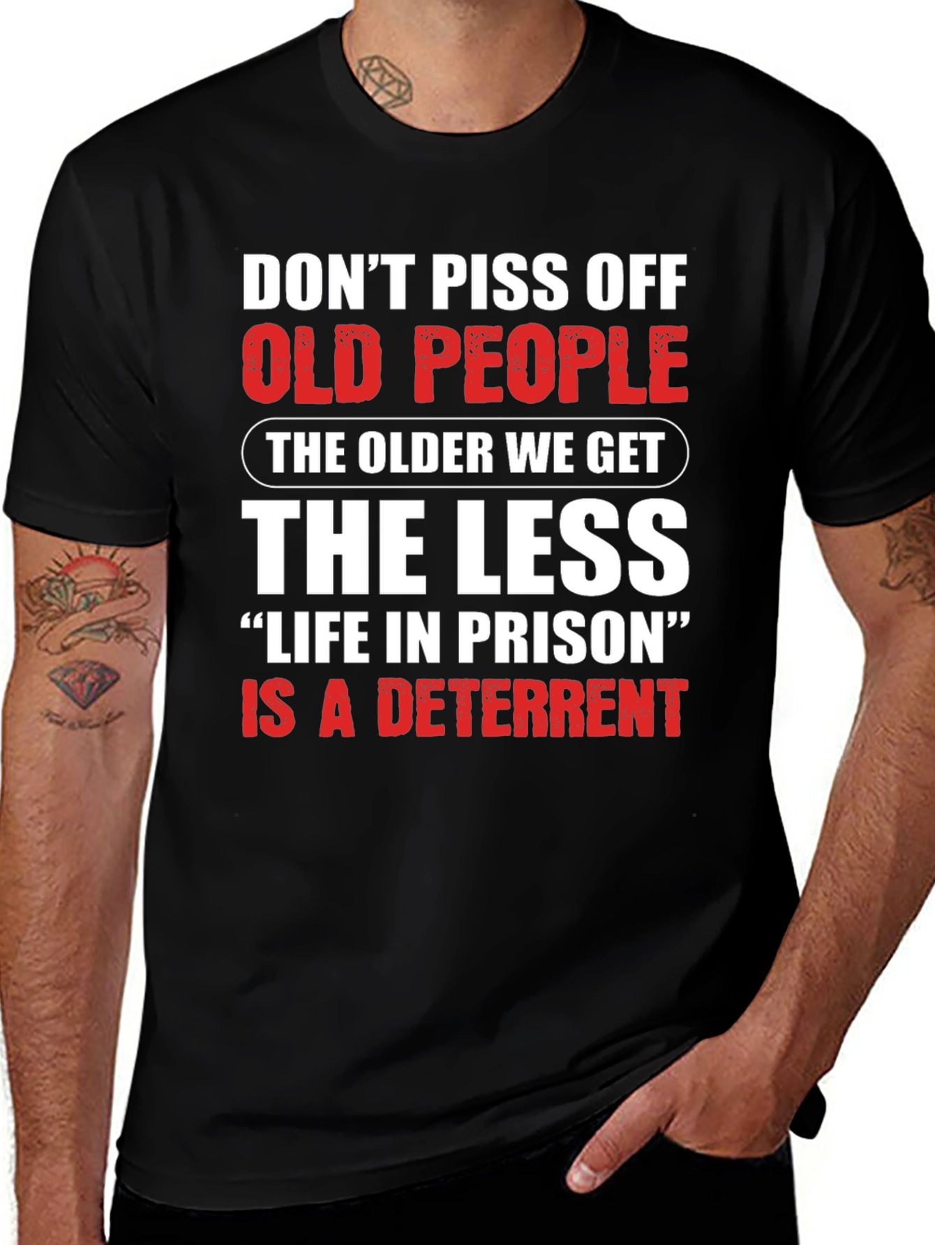 Dont Piss Off Old People Black T-Shirt