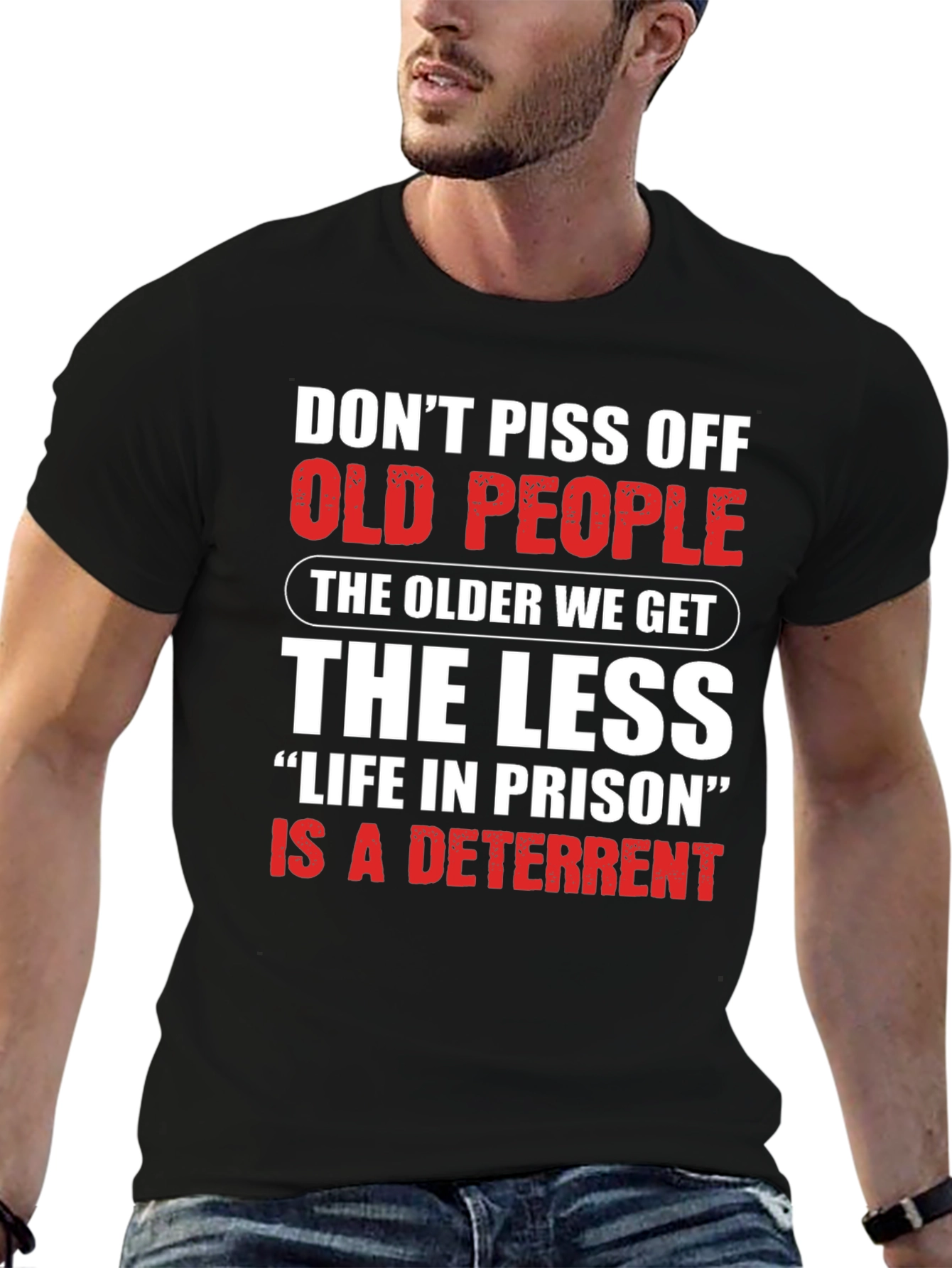 Dont Piss Off Old People Black T-Shirt
