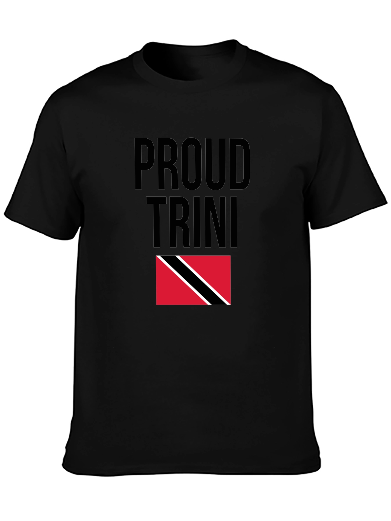 Proud Trini Black T-Shirt Trinidad & Tobago Flag Pride