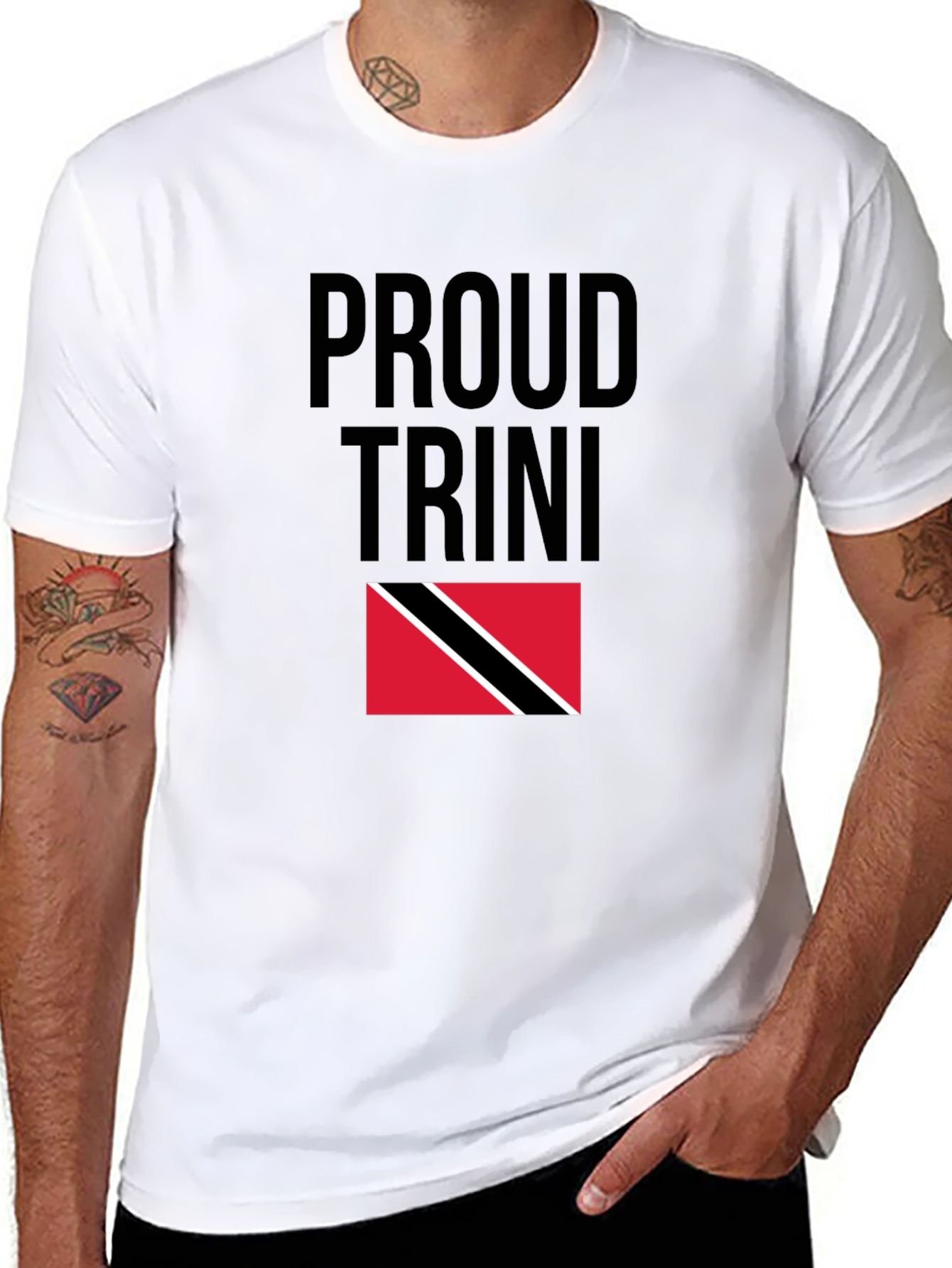 Proud Trini Black T-Shirt Trinidad & Tobago Flag Pride