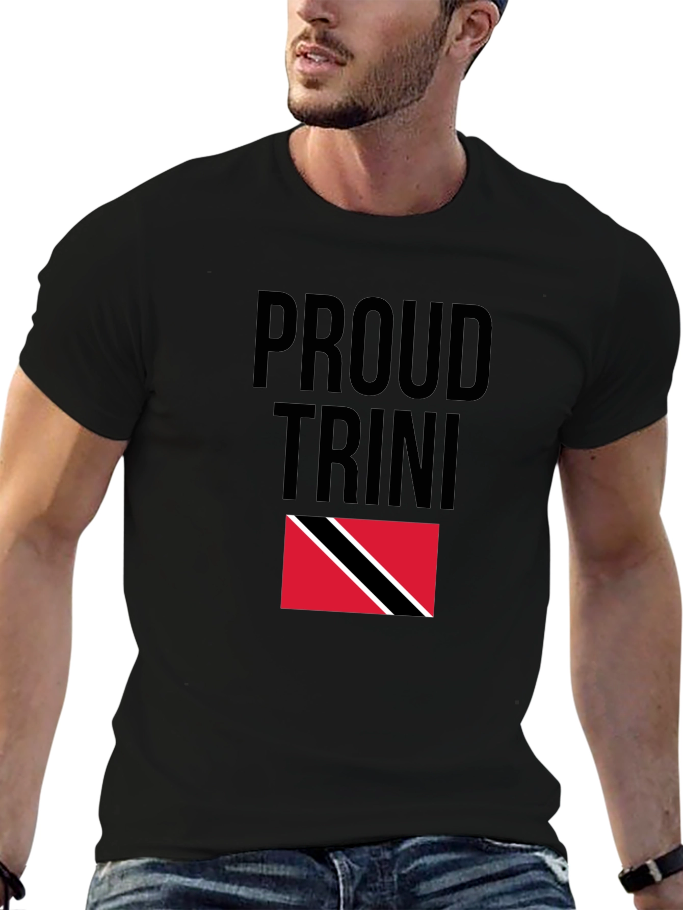 Proud Trini Black T-Shirt Trinidad & Tobago Flag Pride