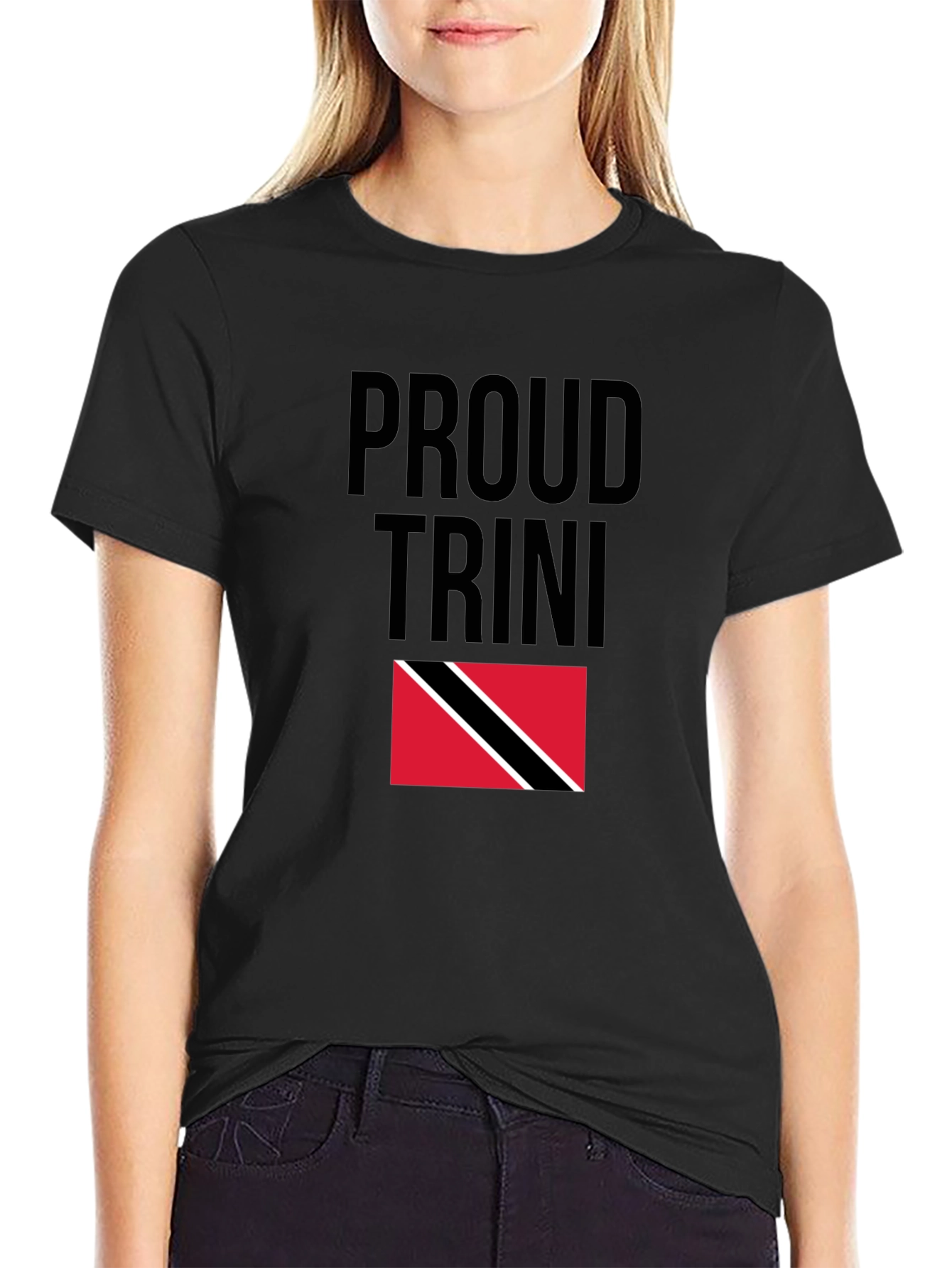 Proud Trini Black T-Shirt Trinidad & Tobago Flag Pride