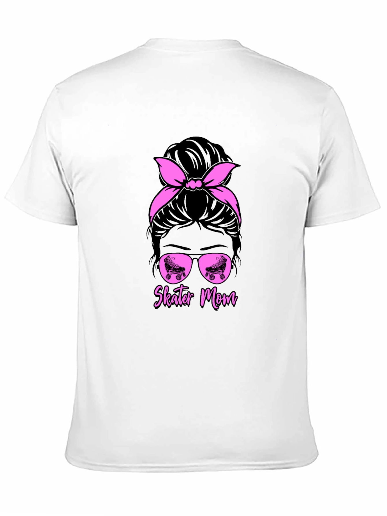 Skater Mom T-Shirt - Messy Bun Roller Skate Design