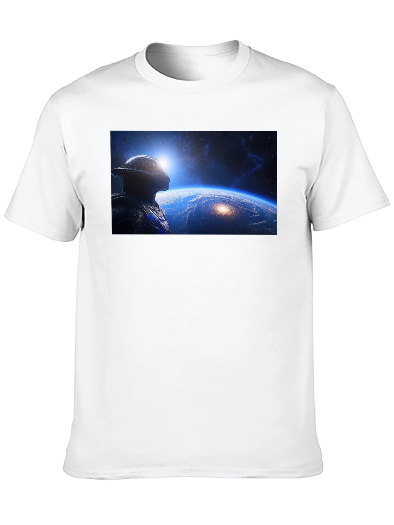 Astronaut Stargazing Graphic T-Shirt - Black