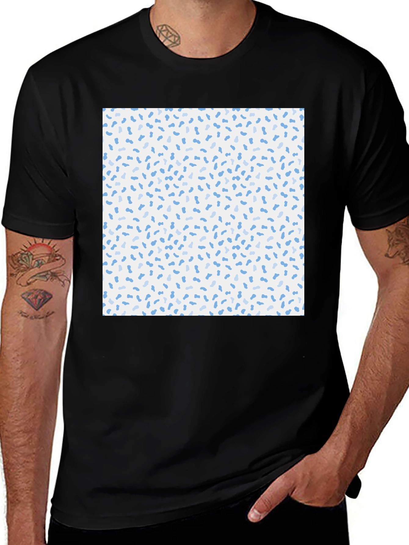 Fun Sprinkles Pattern Black T-Shirt