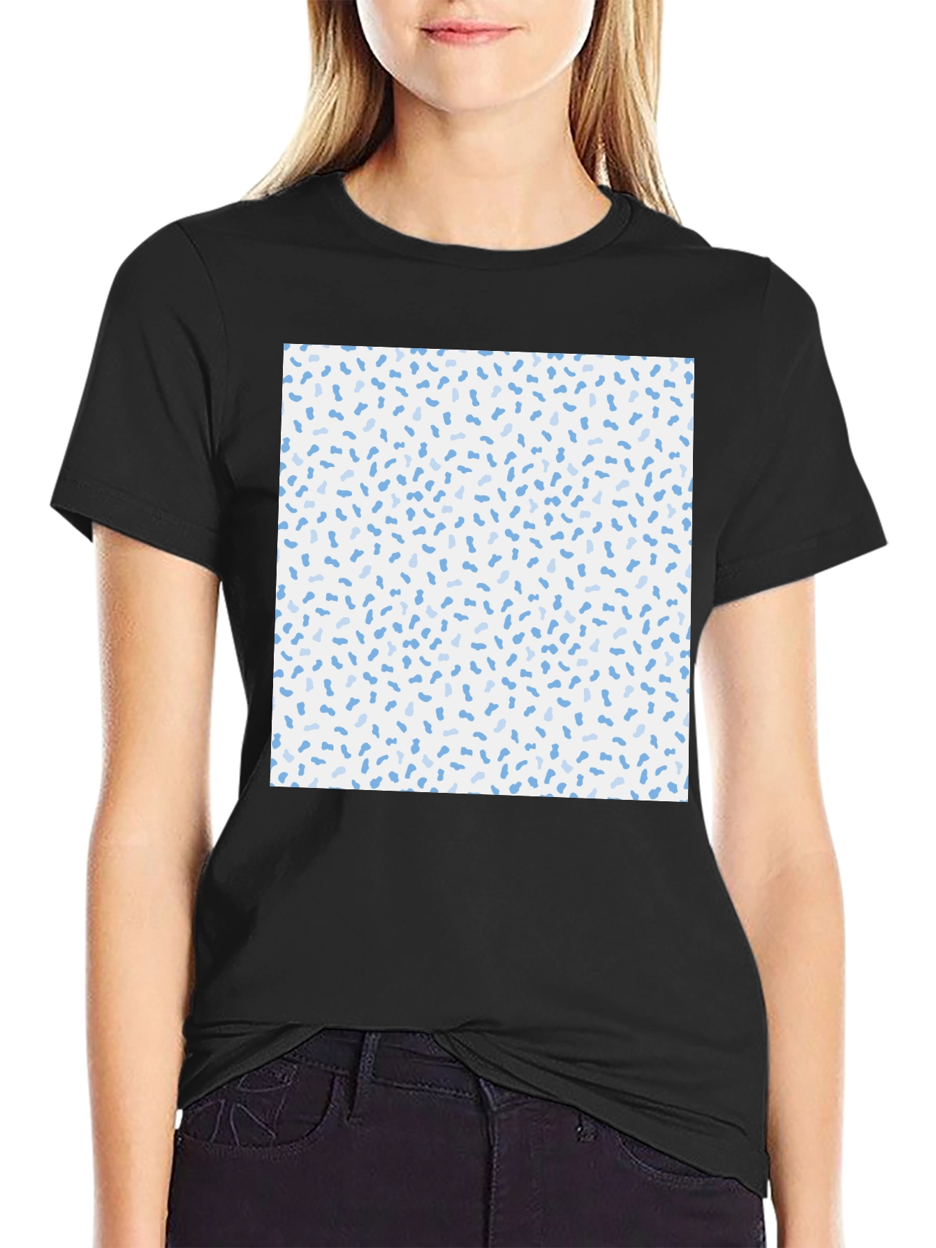 Fun Sprinkles Pattern Black T-Shirt