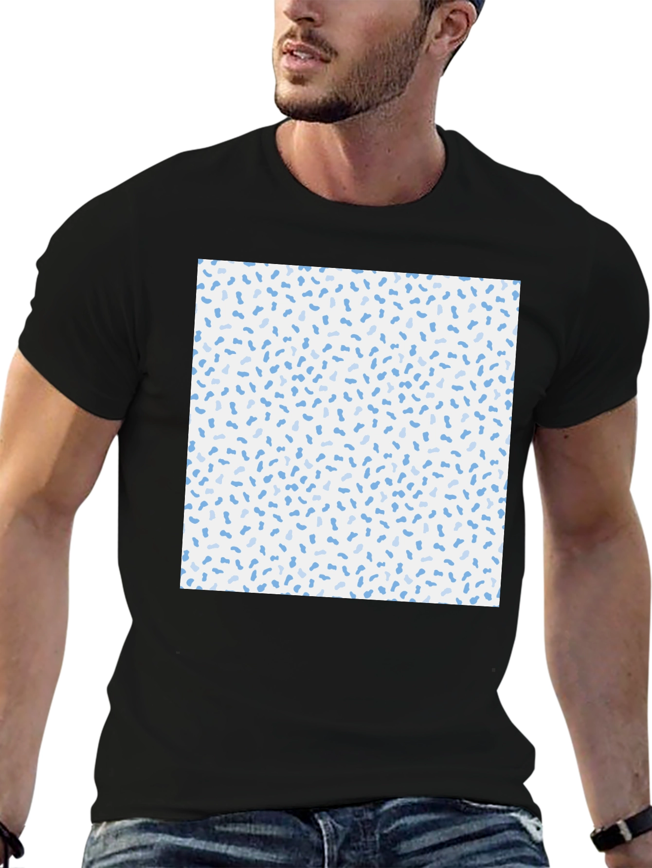 Fun Sprinkles Pattern Black T-Shirt