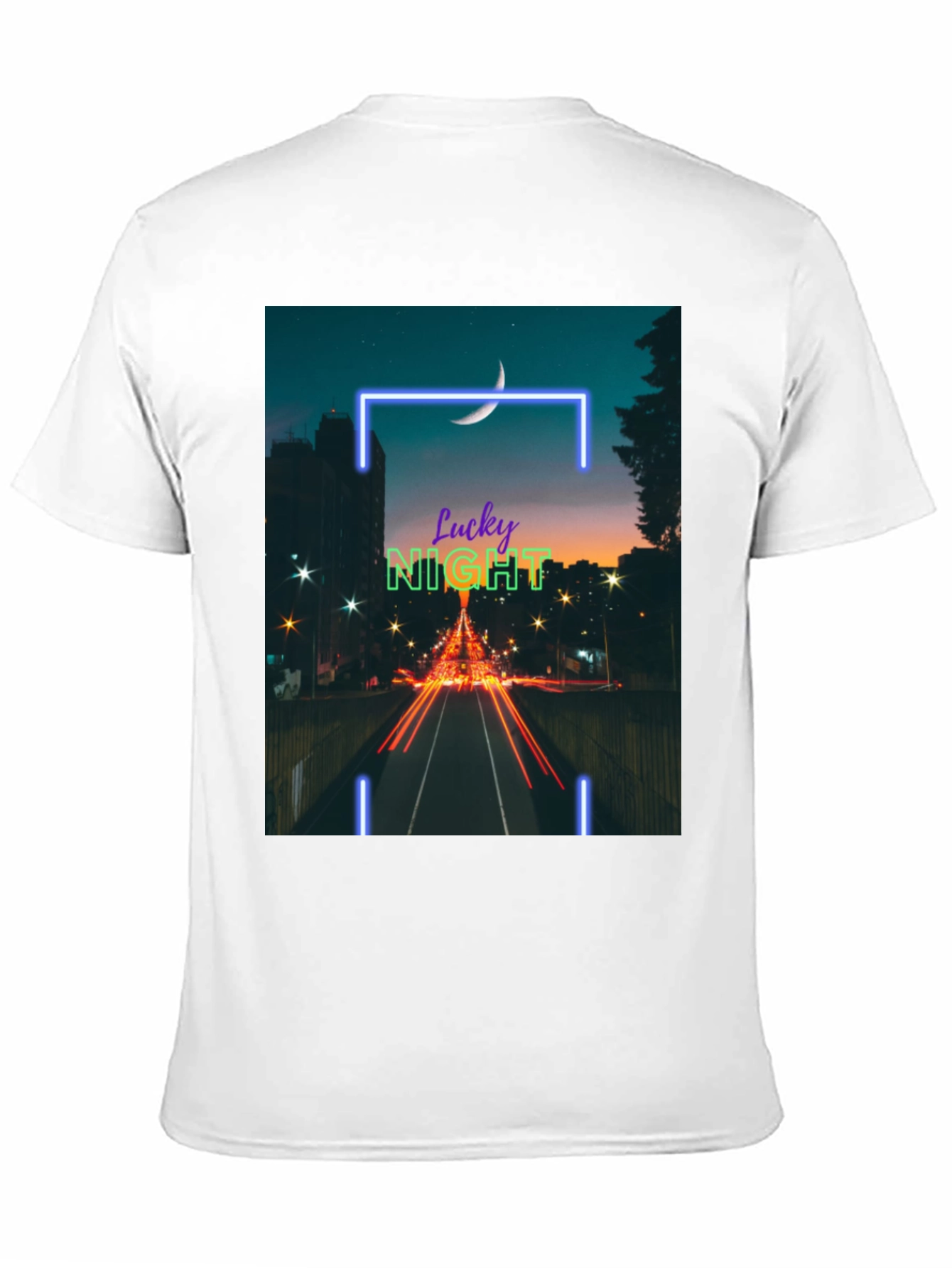Lucky Night Cityscape Tee - Urban Style