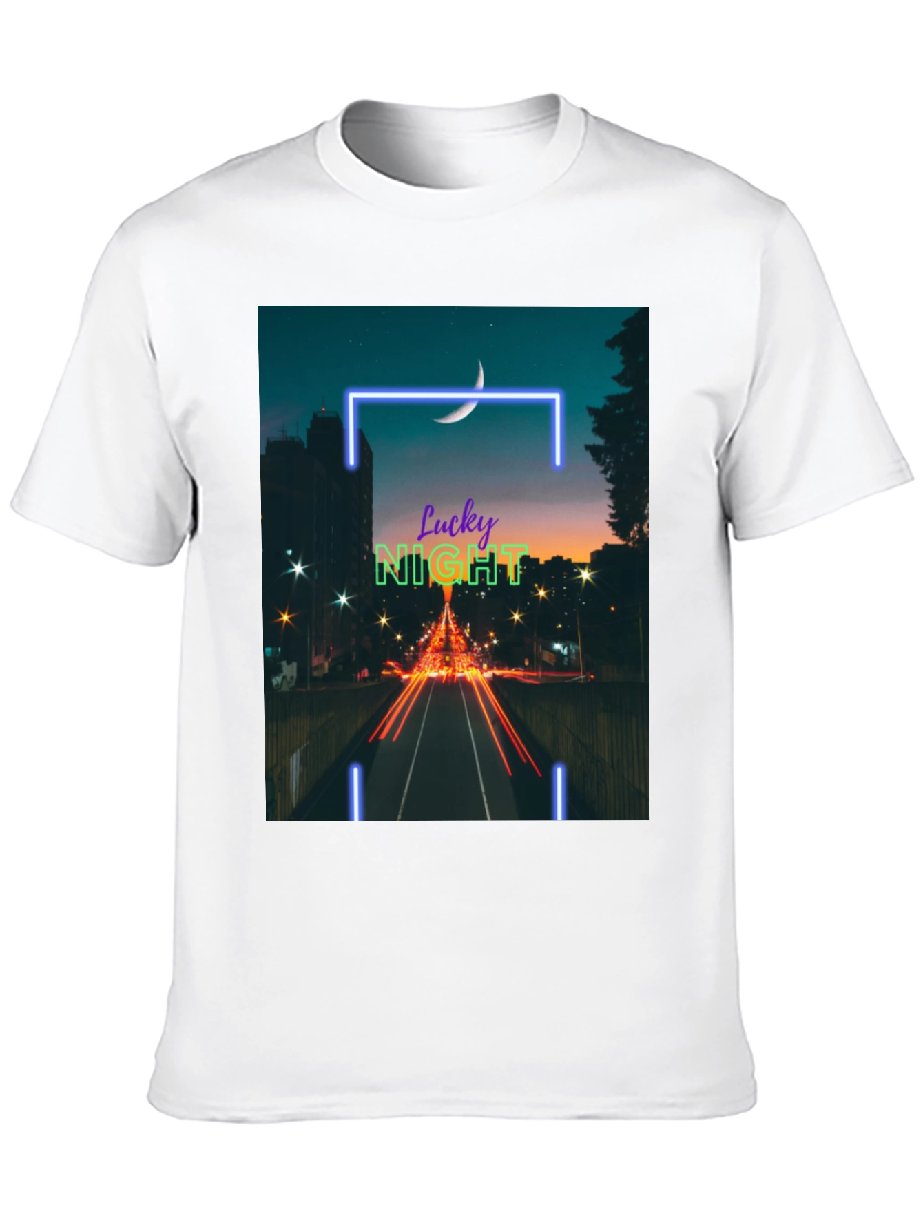Lucky Night Cityscape Tee - Urban Style