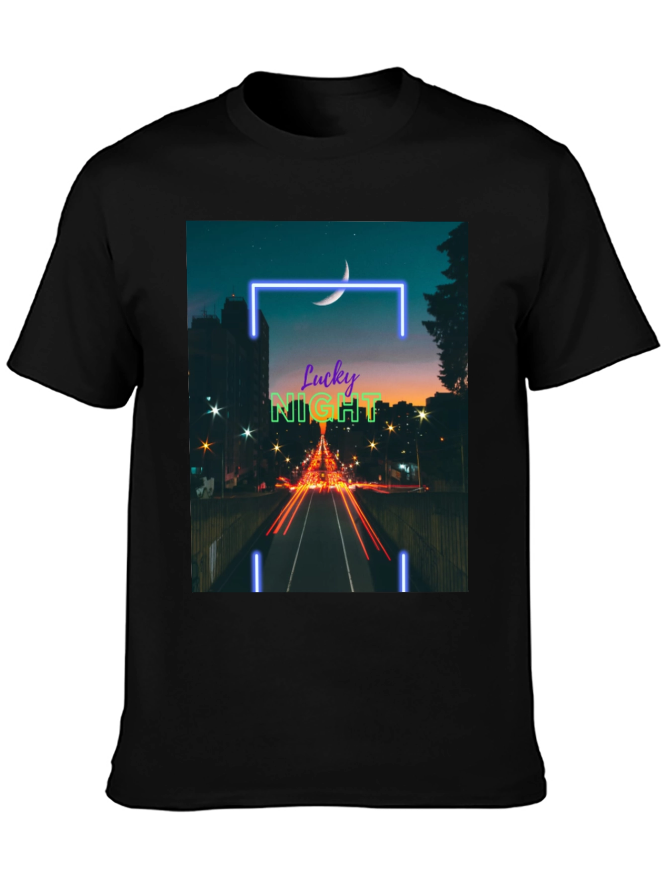Lucky Night Cityscape Tee - Urban Style