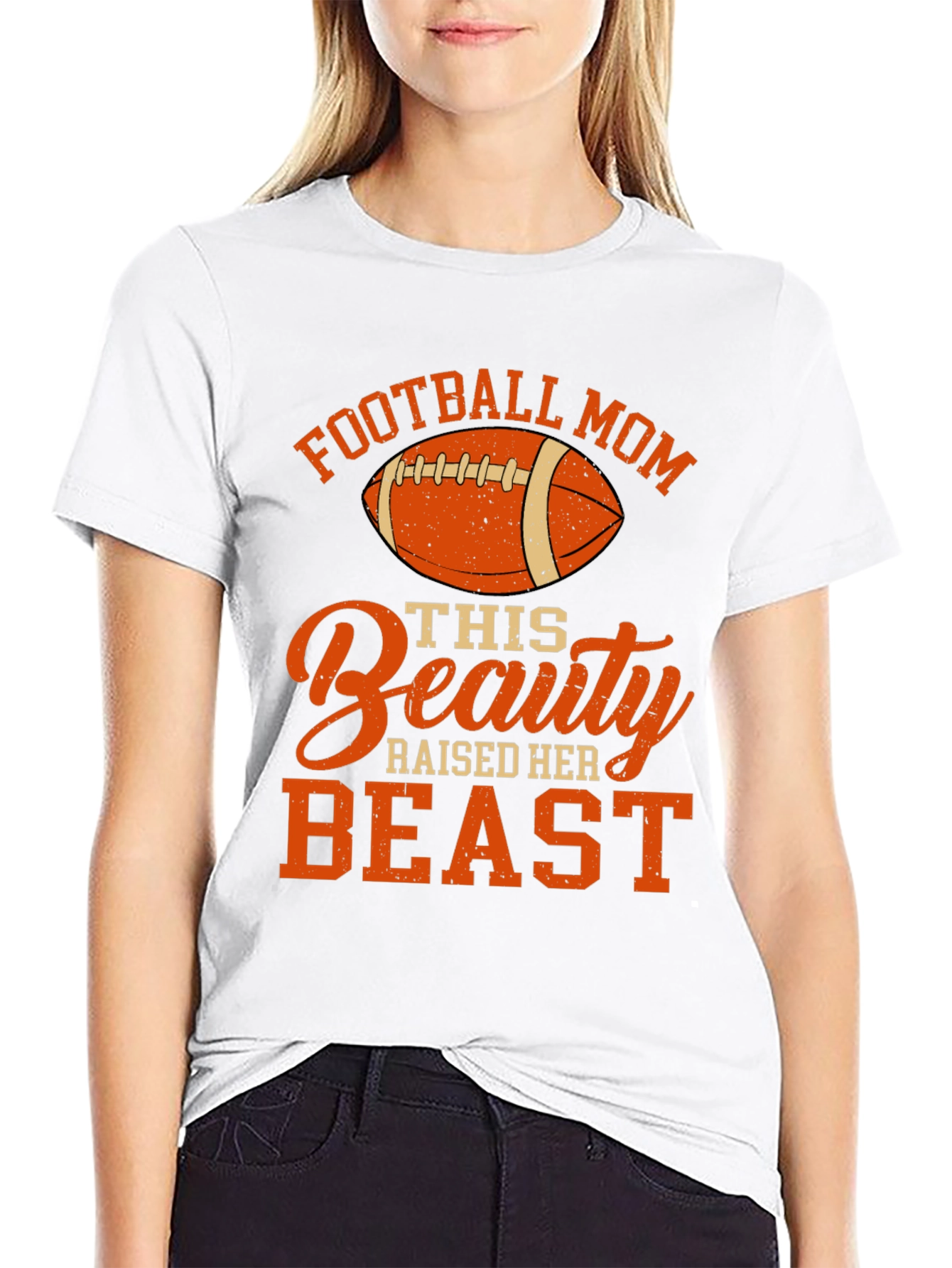 Football Mom T-Shirt: Raised Her Beast