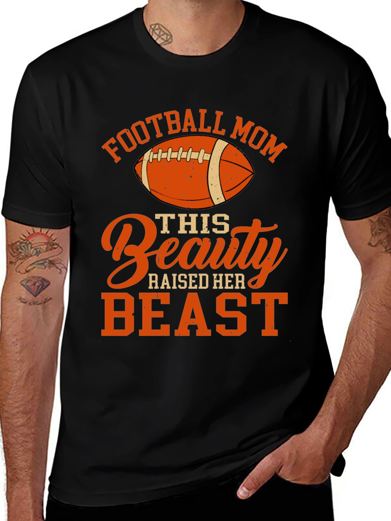 Football Mom T-Shirt: Raised Her Beast