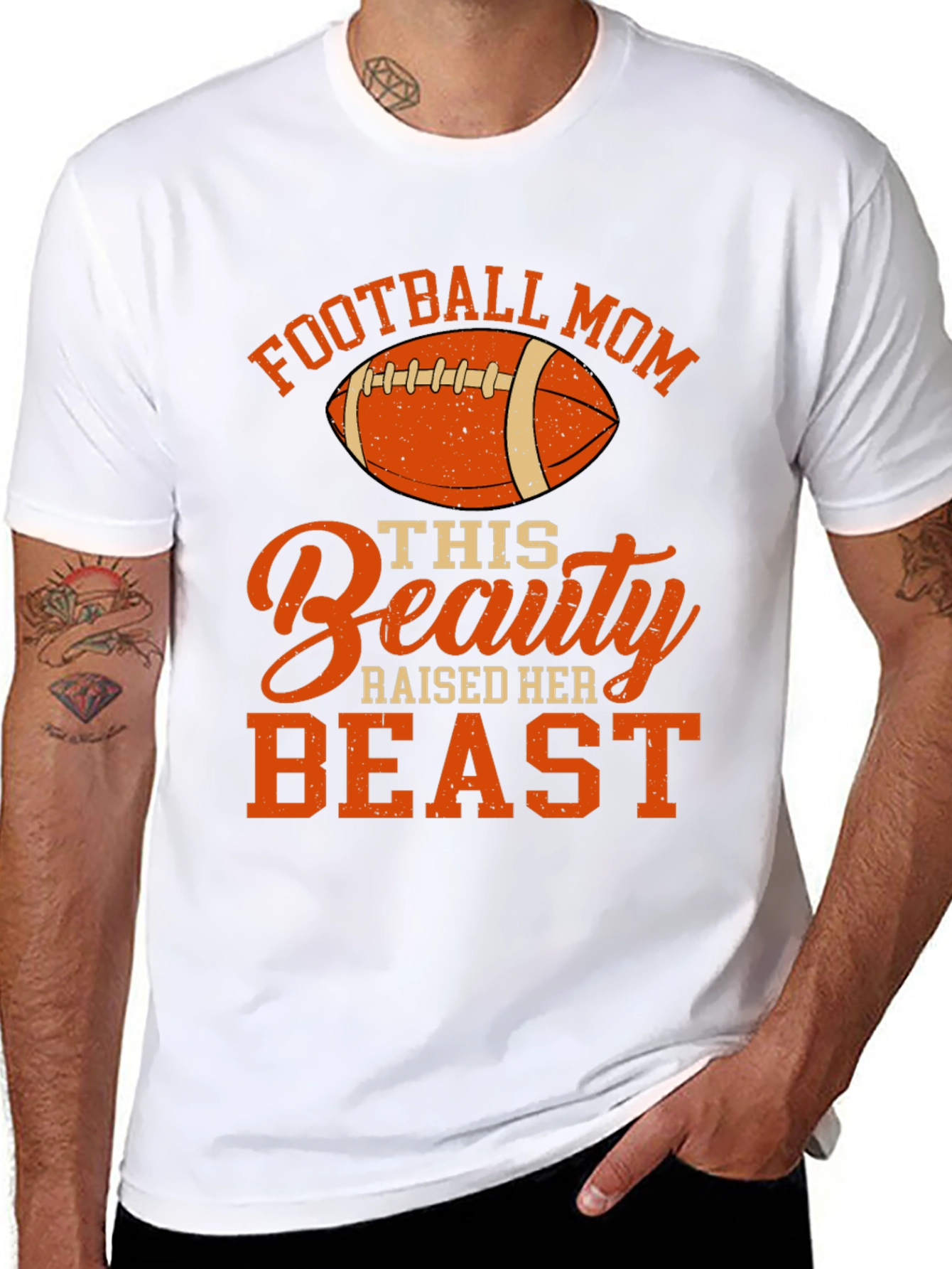 Football Mom T-Shirt: Raised Her Beast