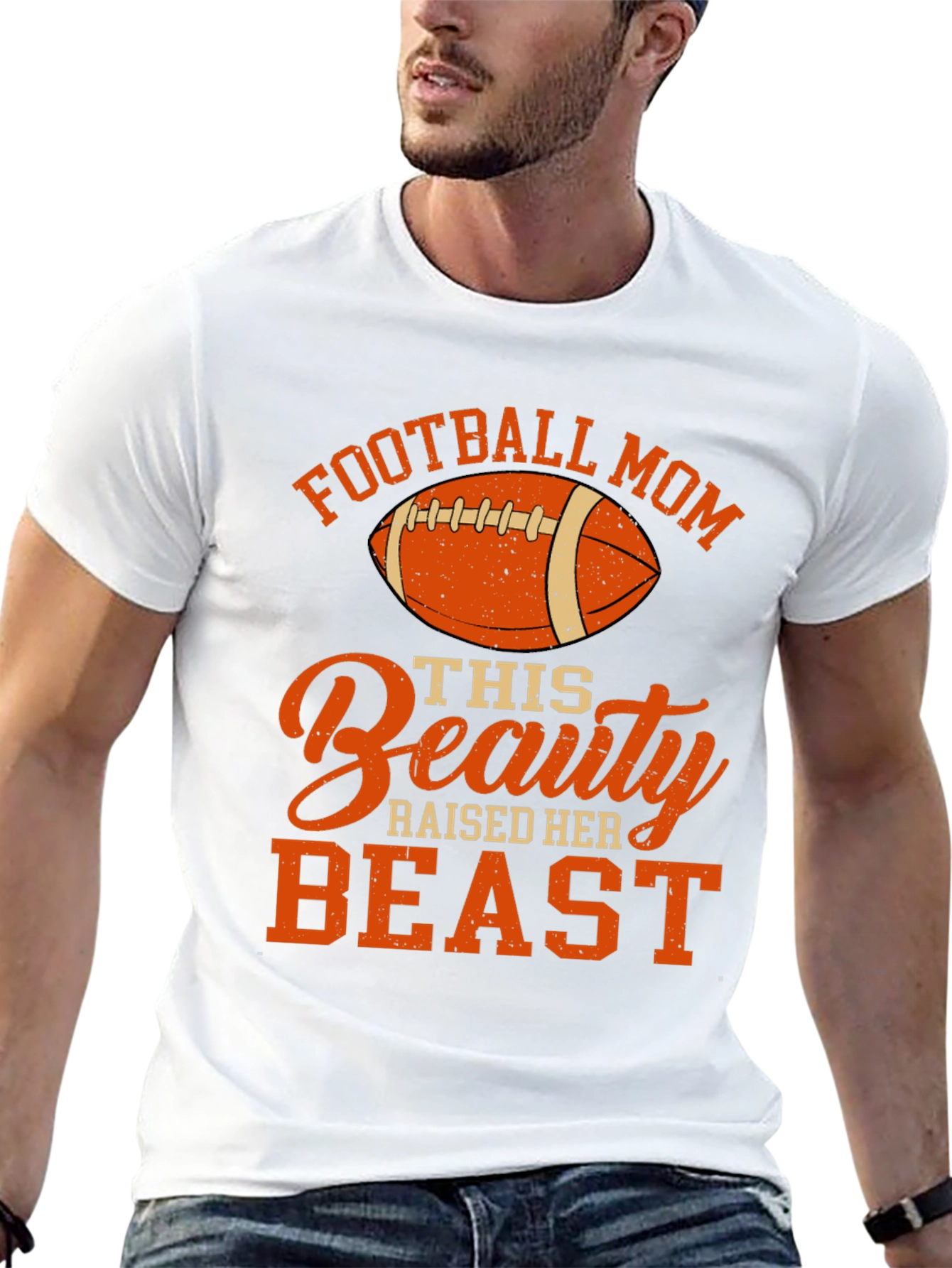 Football Mom T-Shirt: Raised Her Beast