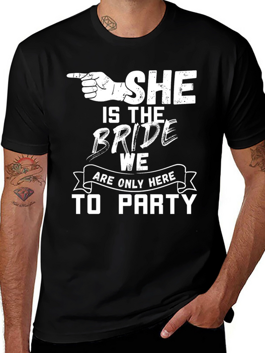 Bride Party T-Shirt - She Is The Bride Party Crew Tee