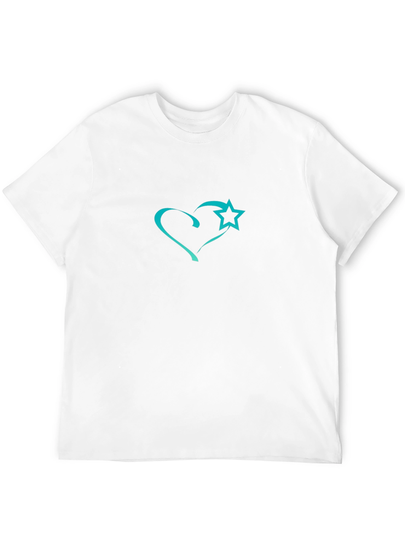 Heart and Star Graphic Black T-Shirt