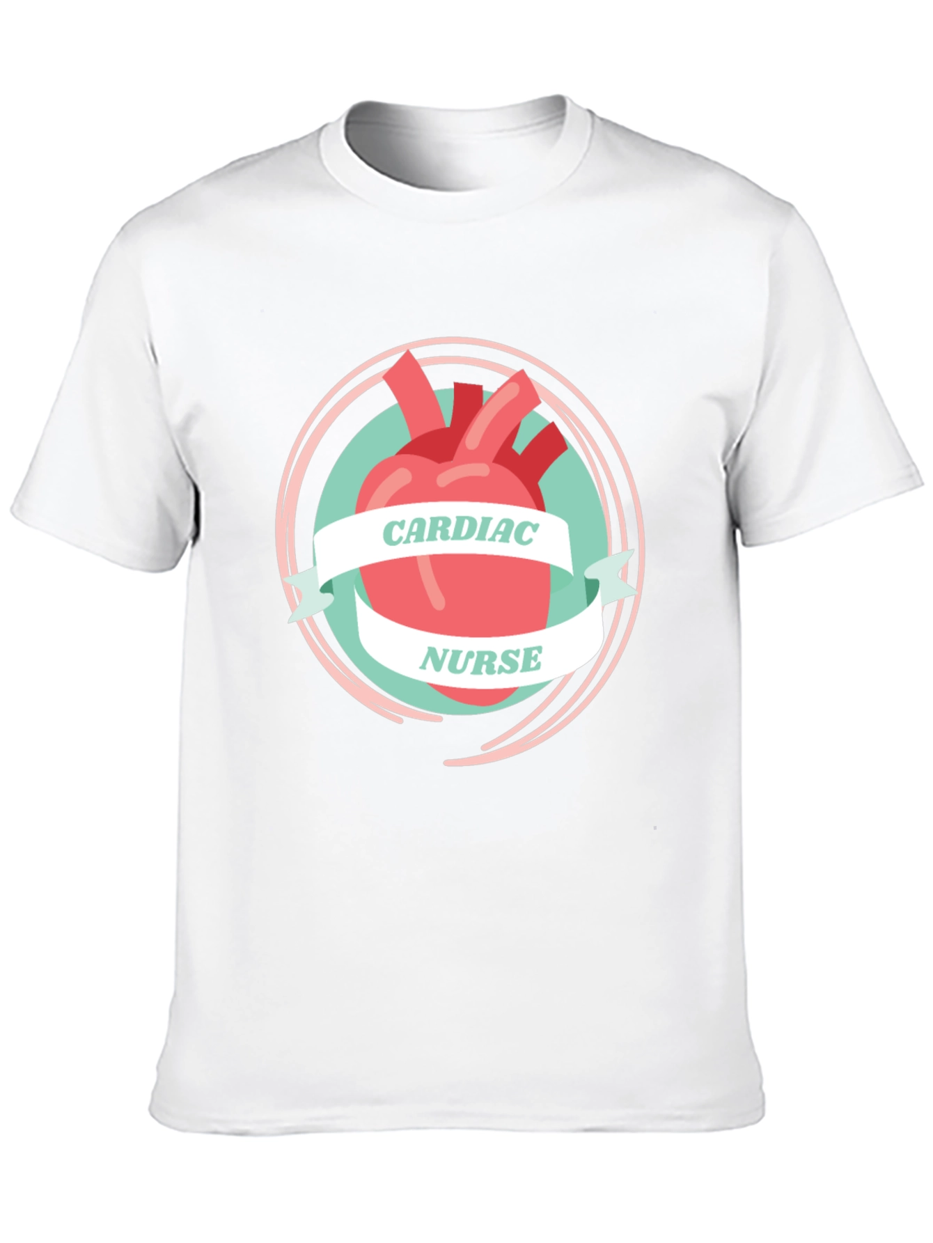 Cardiac Nurse Graphic T-Shirt - Heart Design
