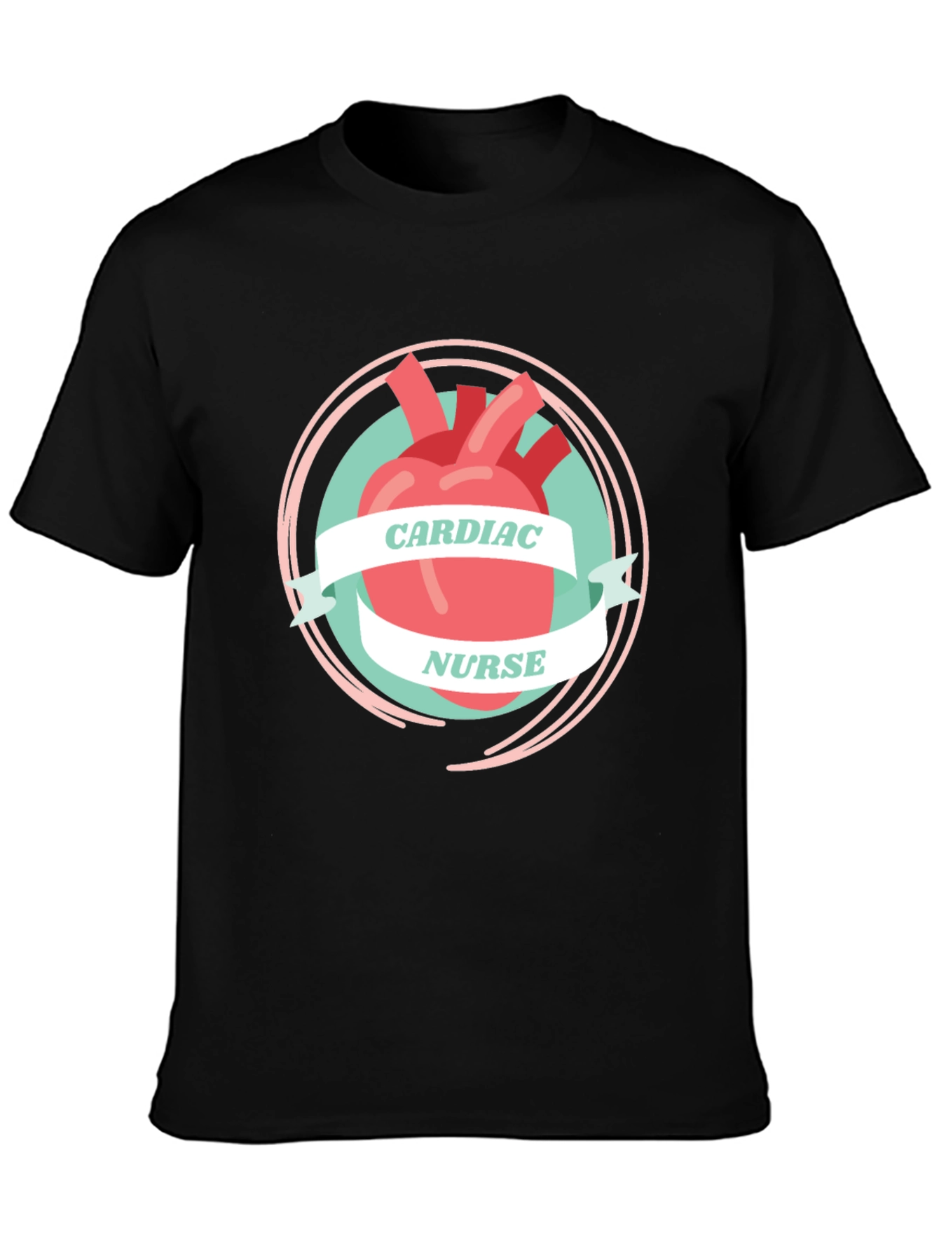 Cardiac Nurse Graphic T-Shirt - Heart Design