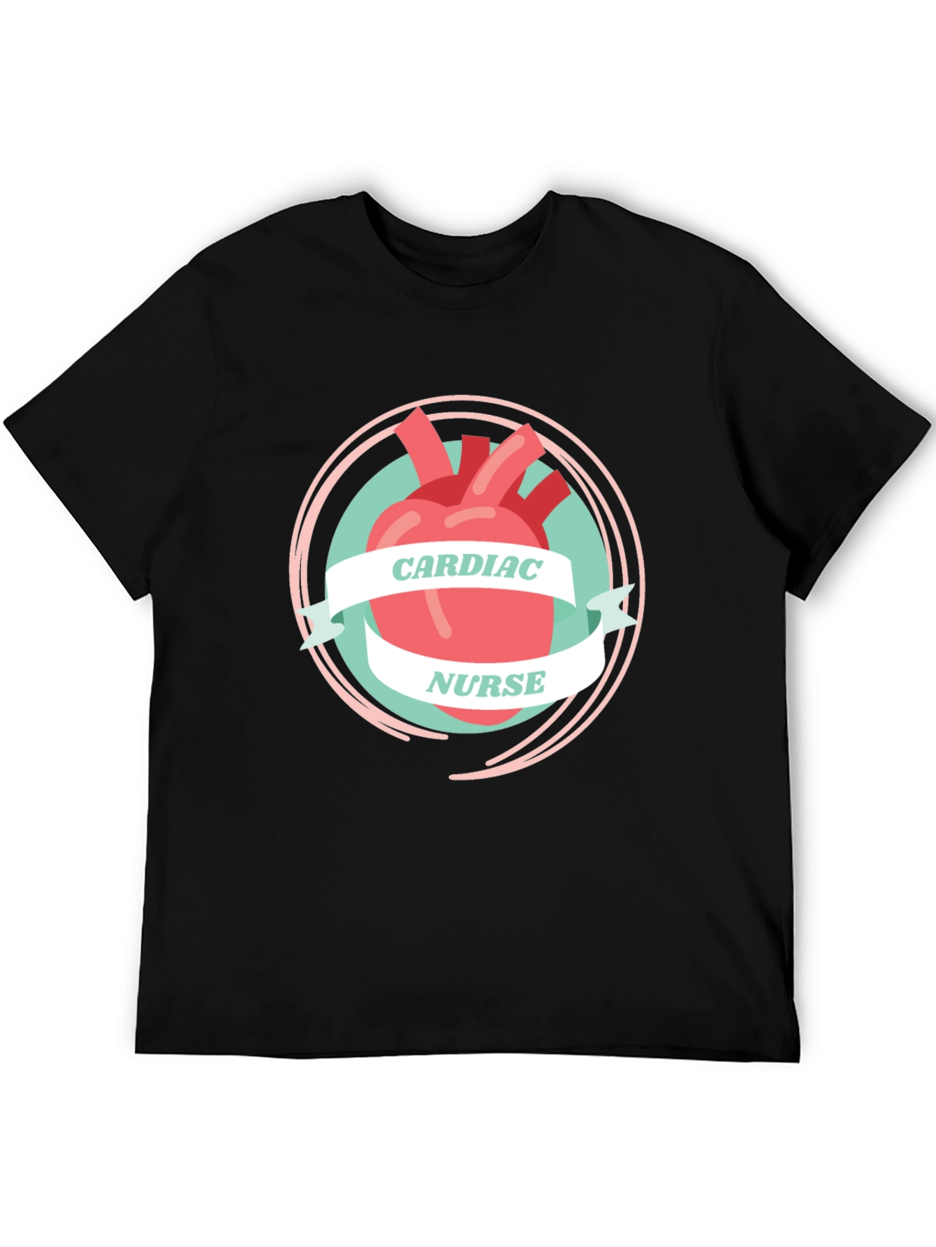 Cardiac Nurse Graphic T-Shirt - Heart Design