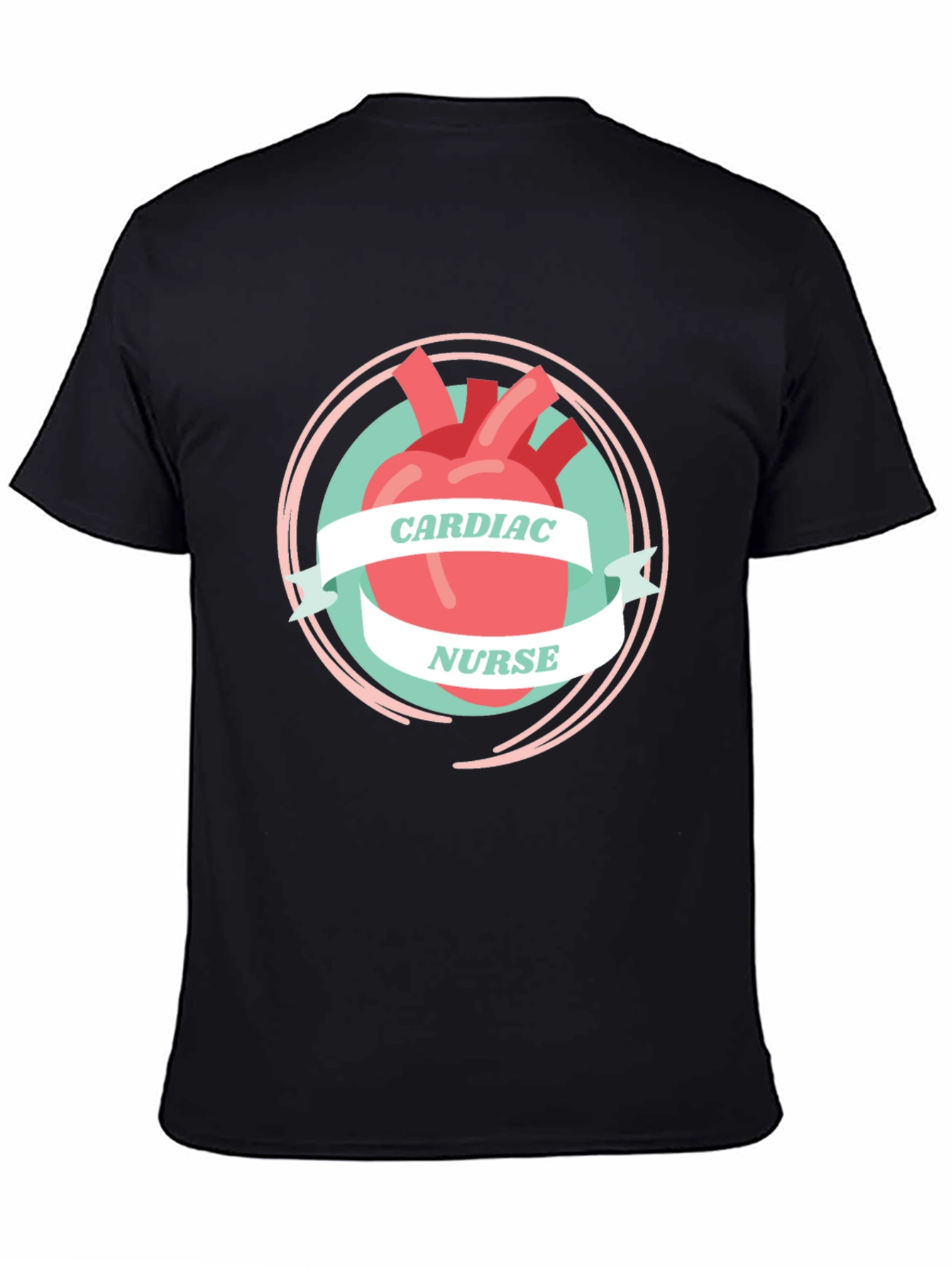 Cardiac Nurse Graphic T-Shirt - Heart Design