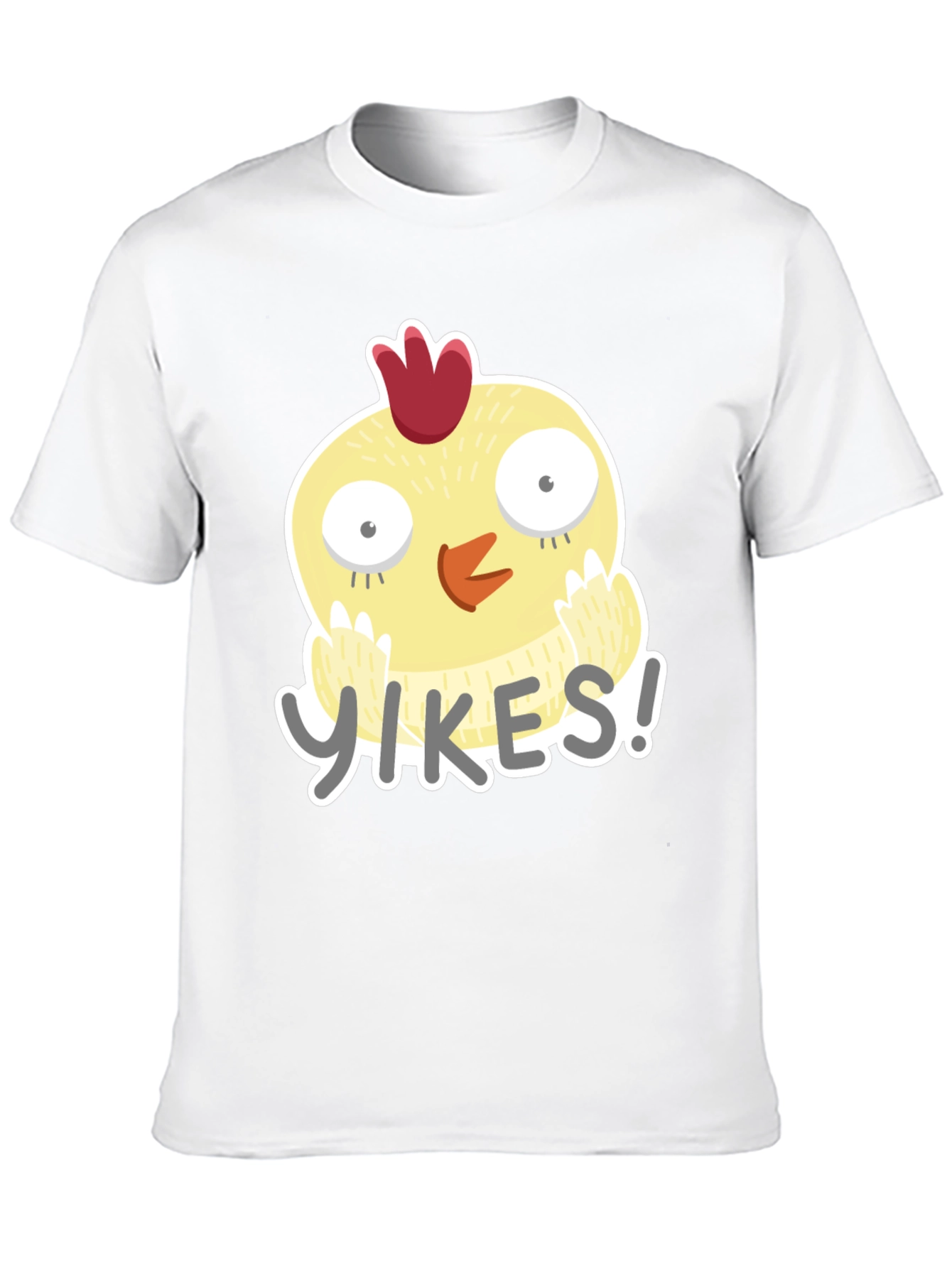 Yikes Chicken Graphic Tee - Black Cotton T-Shirt